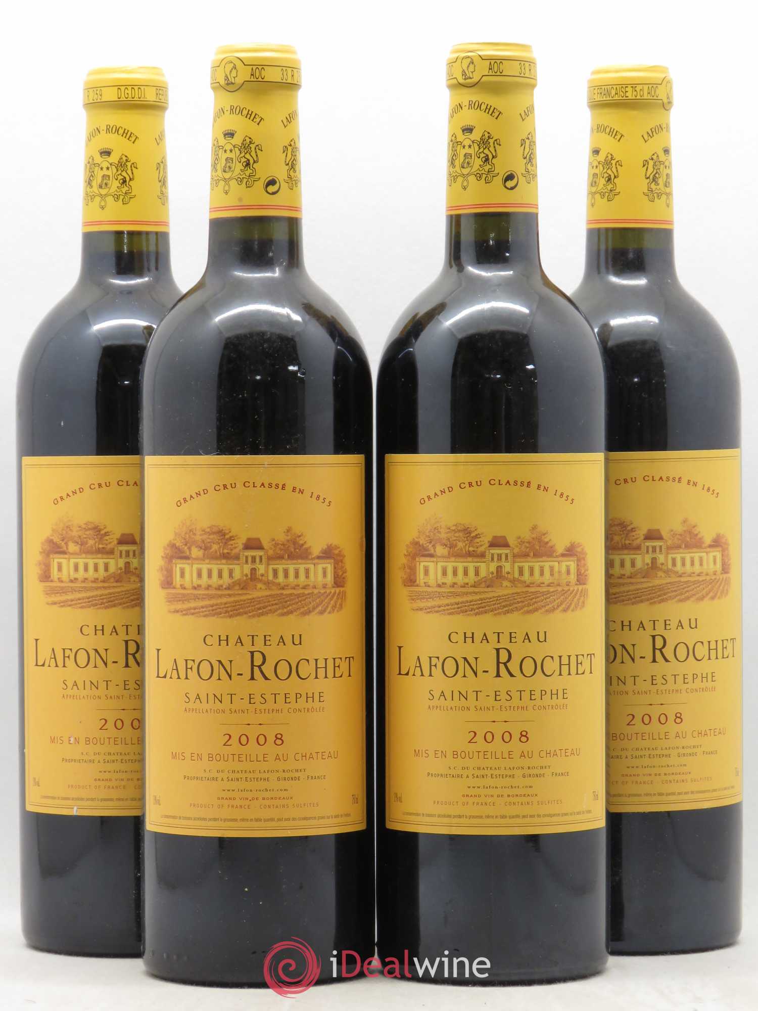 Château Lafon Rochet 4ème Grand Cru Classé 2008 - Lot de 4 bouteilles - 0