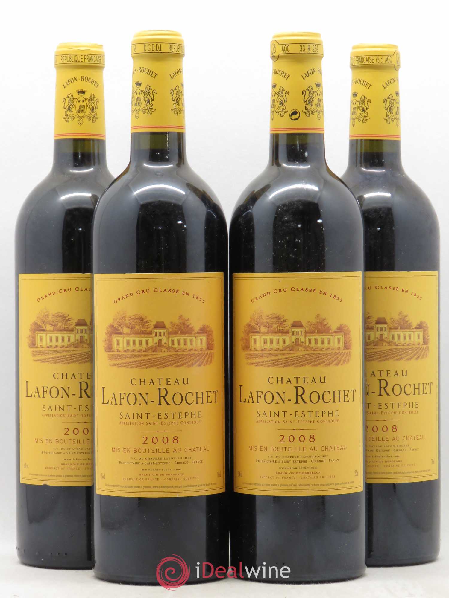Château Lafon Rochet 4ème Grand Cru Classé 2008 - Lot de 4 bouteilles - 0