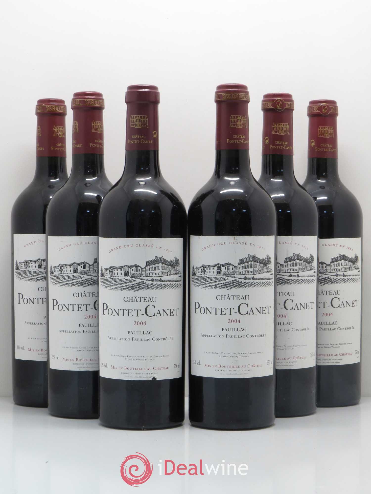 Château Pontet Canet 5ème Grand Cru Classé 2004 - Lot de 6 bouteilles - 0