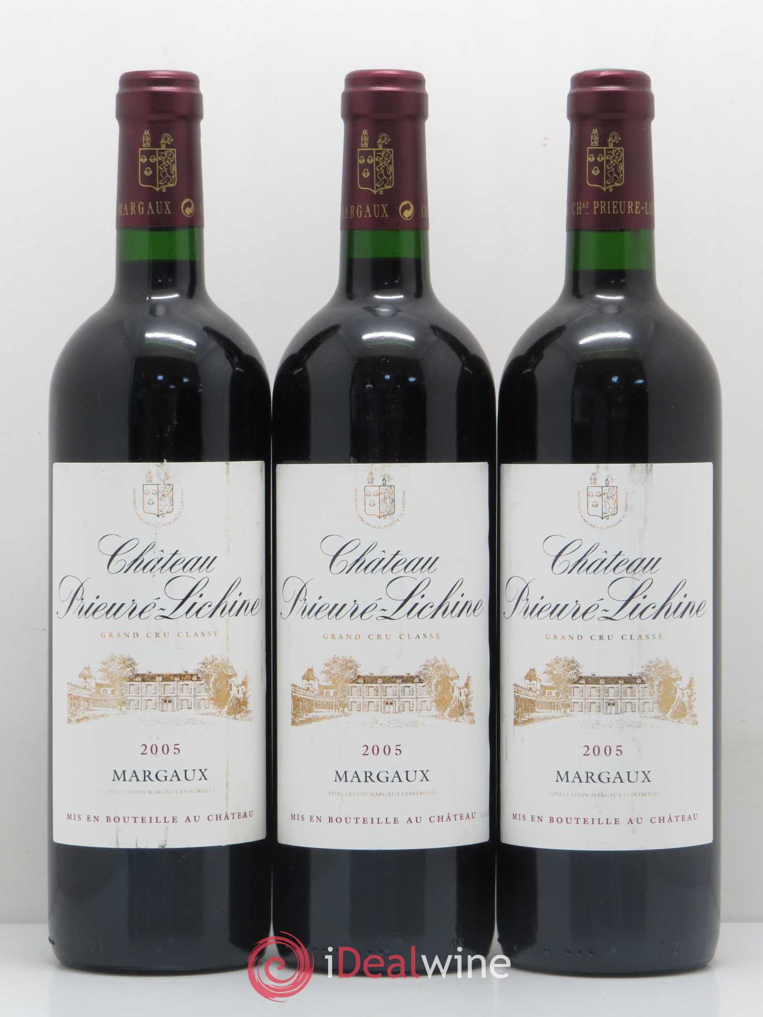 Château Prieuré Lichine 4ème Grand Cru Classé 2005 - Lot de 3 bouteilles - 0