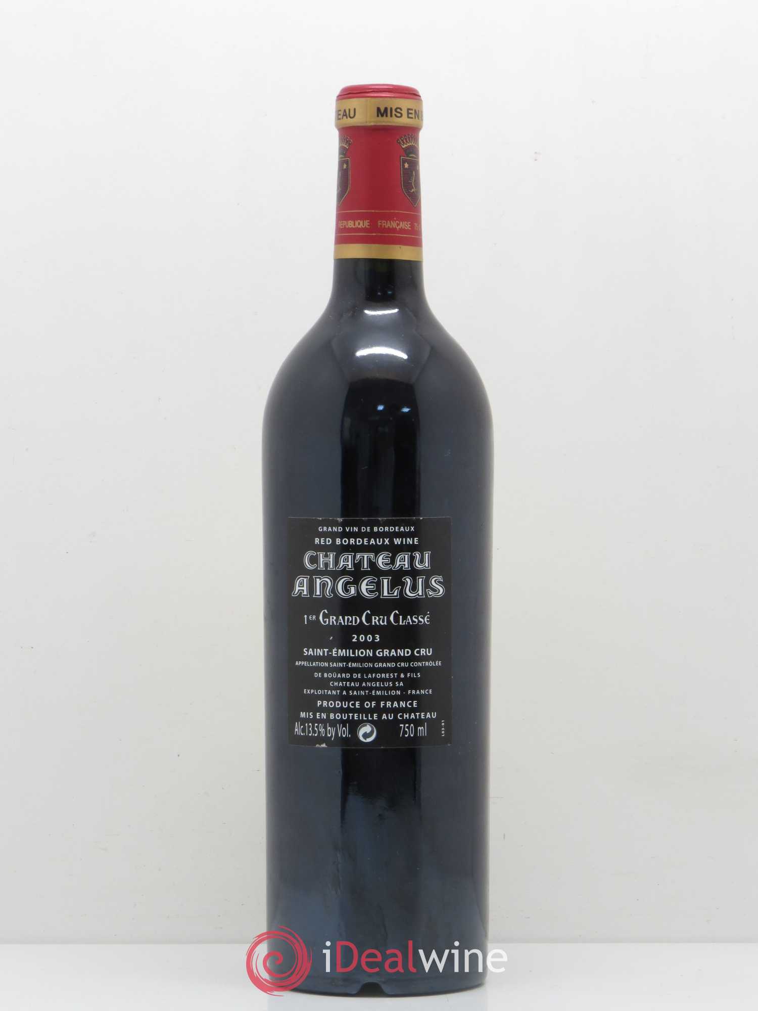 Château Angélus 1er Grand Cru Classé A 2003 - Lot de 1 bouteille - 1