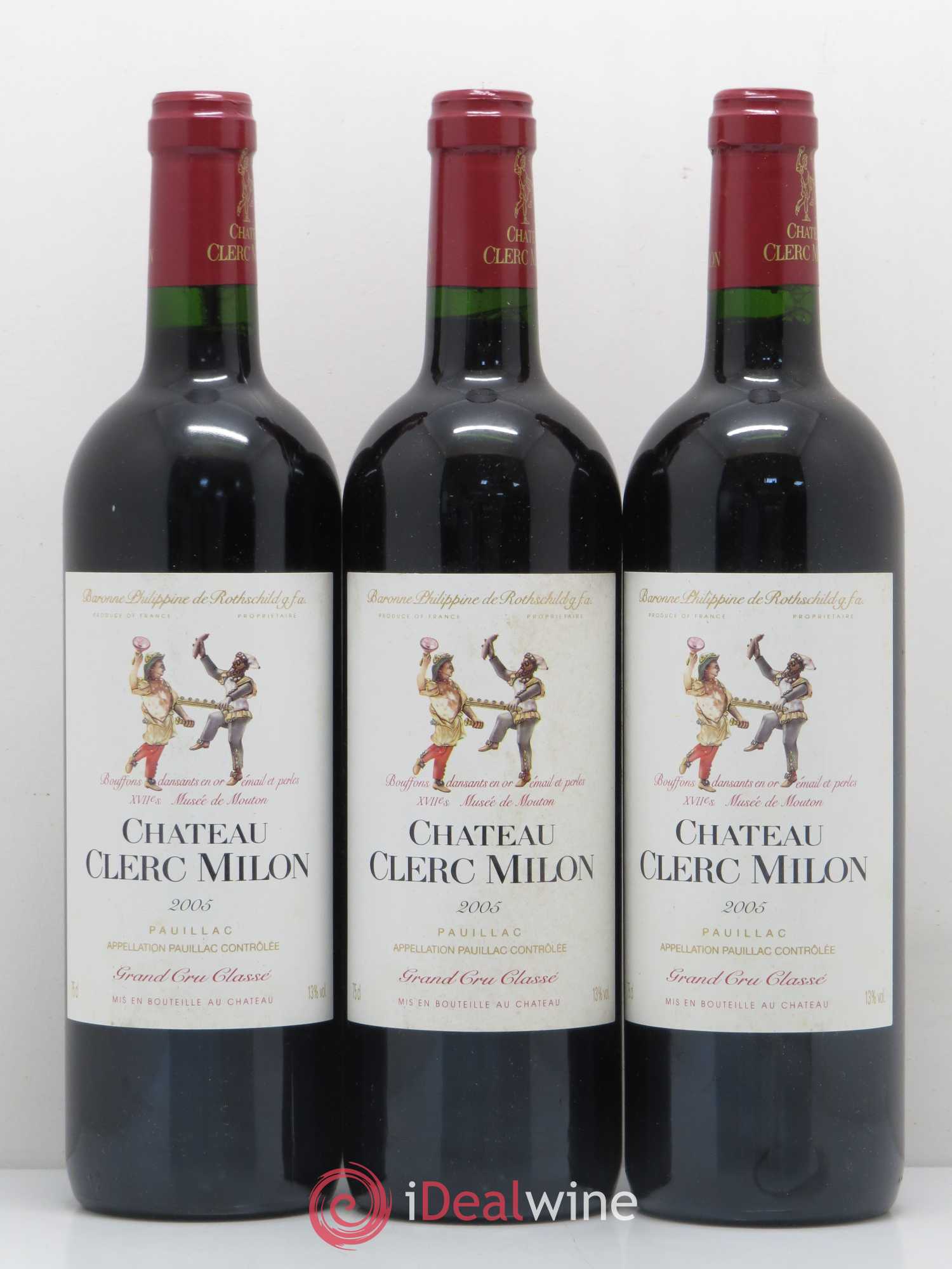 Château Clerc Milon 5ème Grand Cru Classé 2005 - Lot de 3 bouteilles - 0
