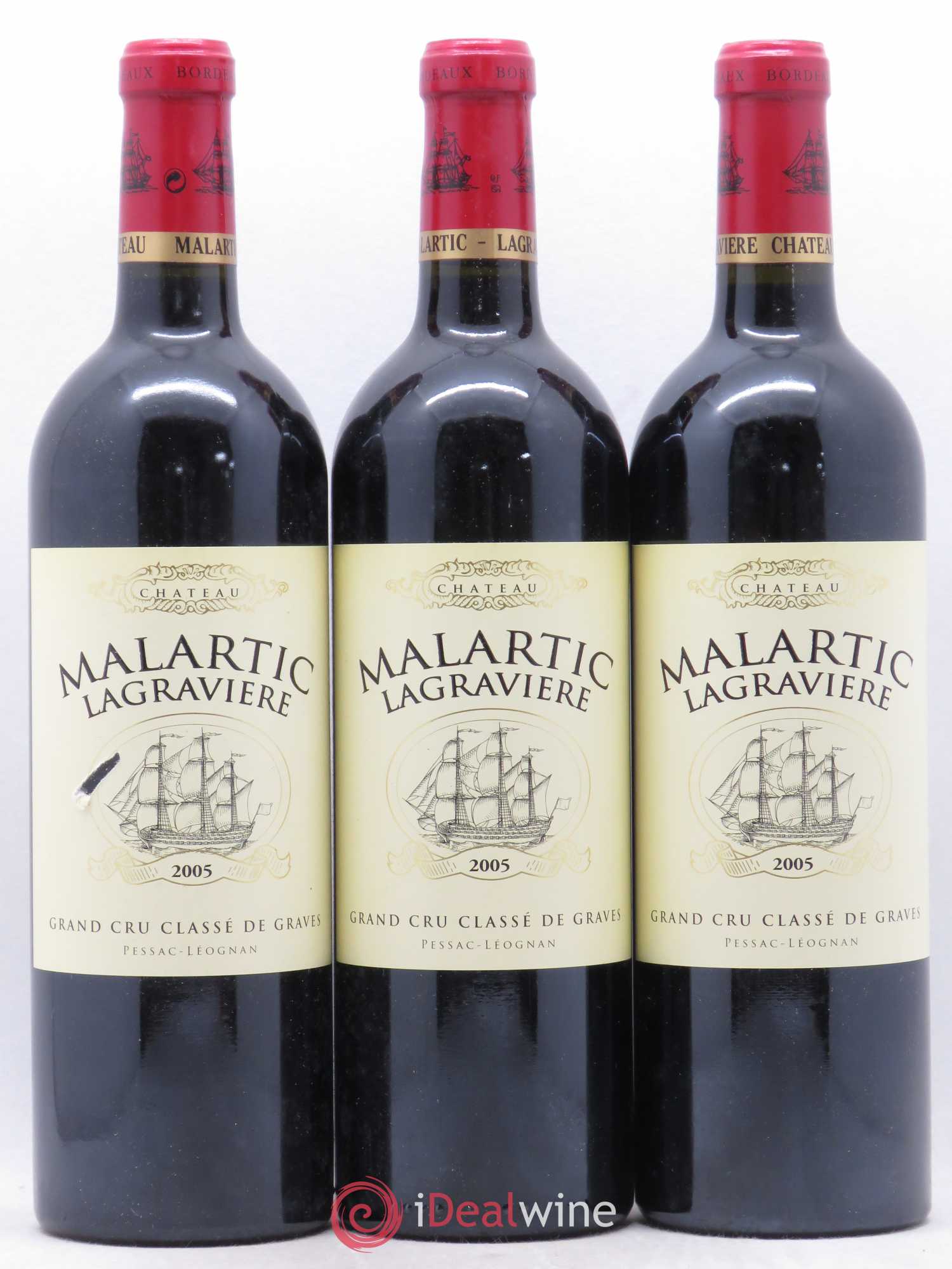 Château Malartic-Lagravière Cru Classé de Graves 2005 - Lot de 3 bouteilles - 0