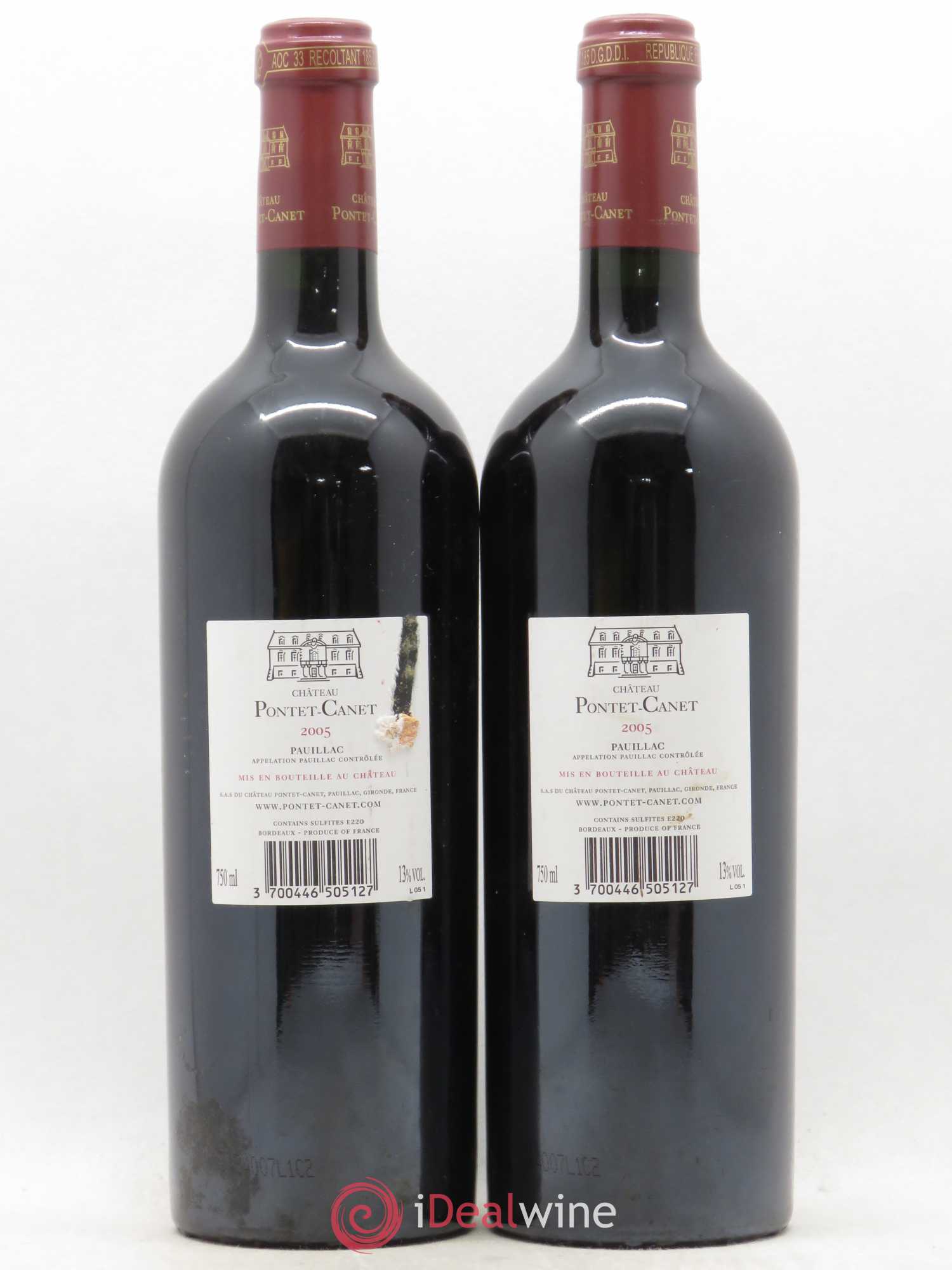 Château Pontet Canet 5ème Grand Cru Classé 2005 - Lot de 2 bouteilles - 1