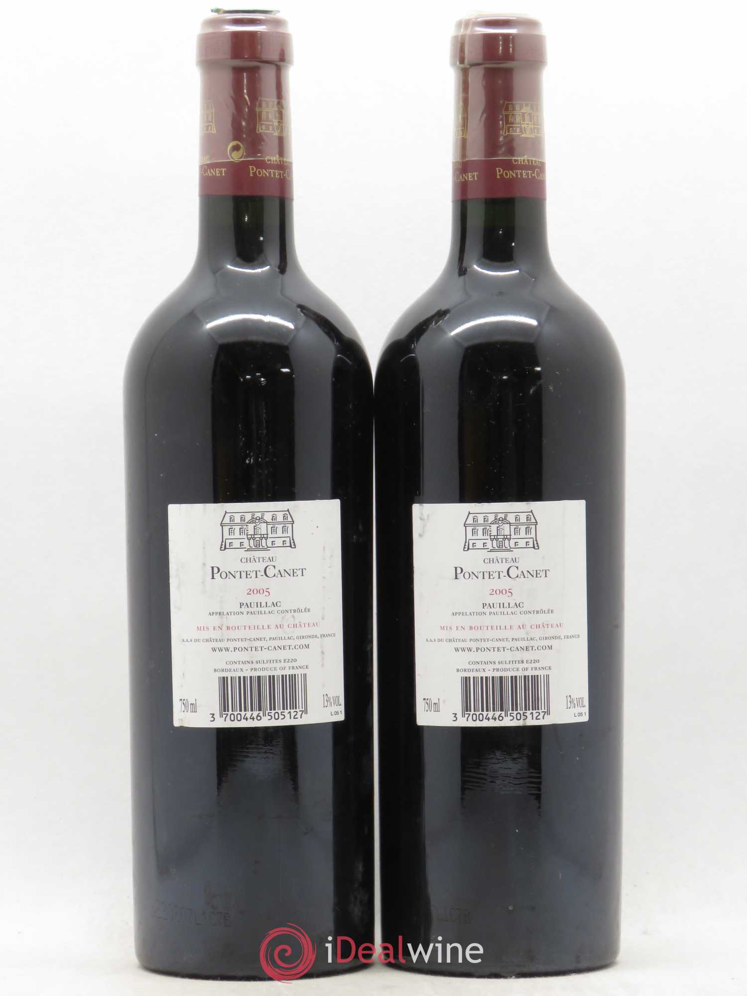Château Pontet Canet 5ème Grand Cru Classé 2005 - Lot de 2 bouteilles - 1