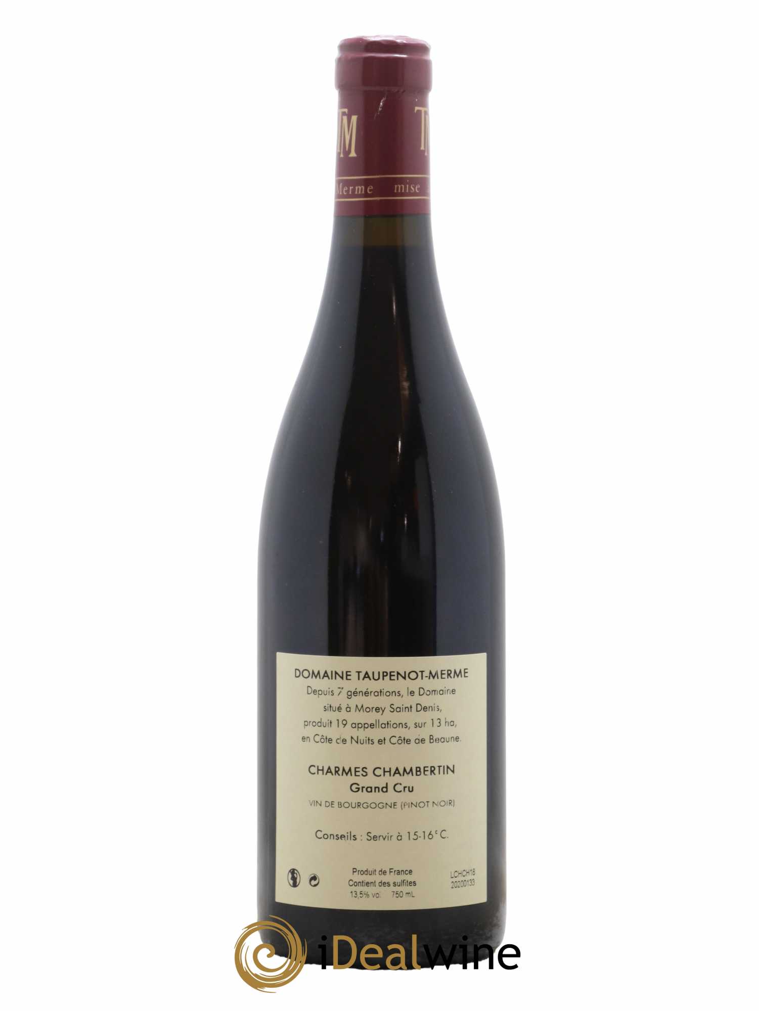 Charmes-Chambertin Grand Cru Taupenot-Merme 2018 - Lot de 1 bouteille - 1
