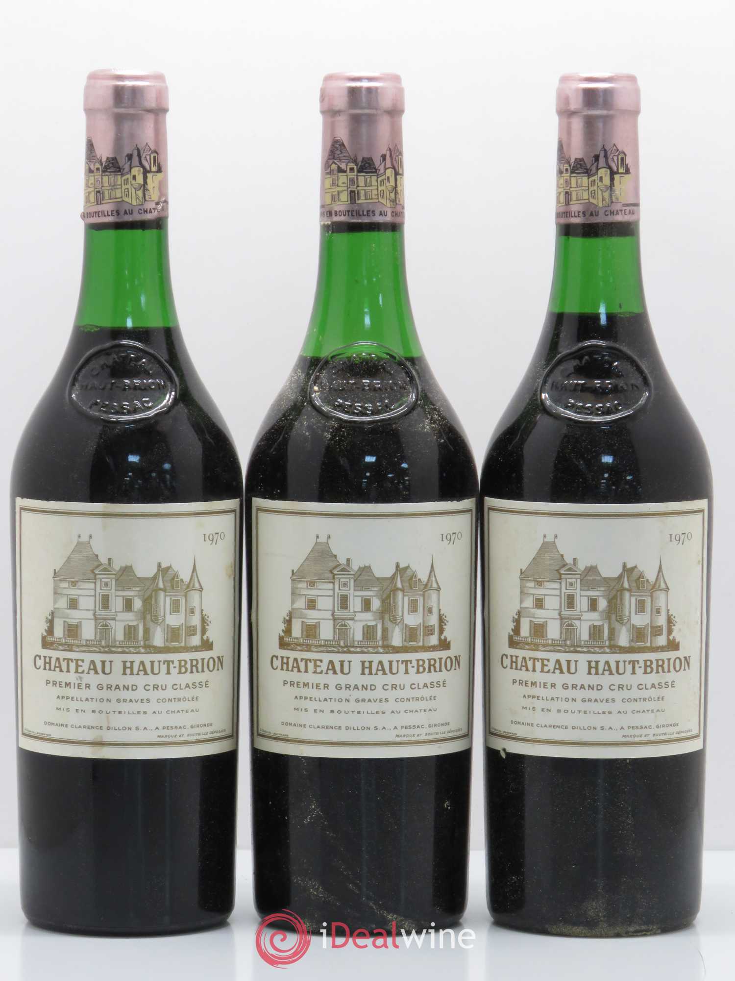 Château Haut Brion 1er Grand Cru Classé 1970 - Lot de 3 bouteilles - 0