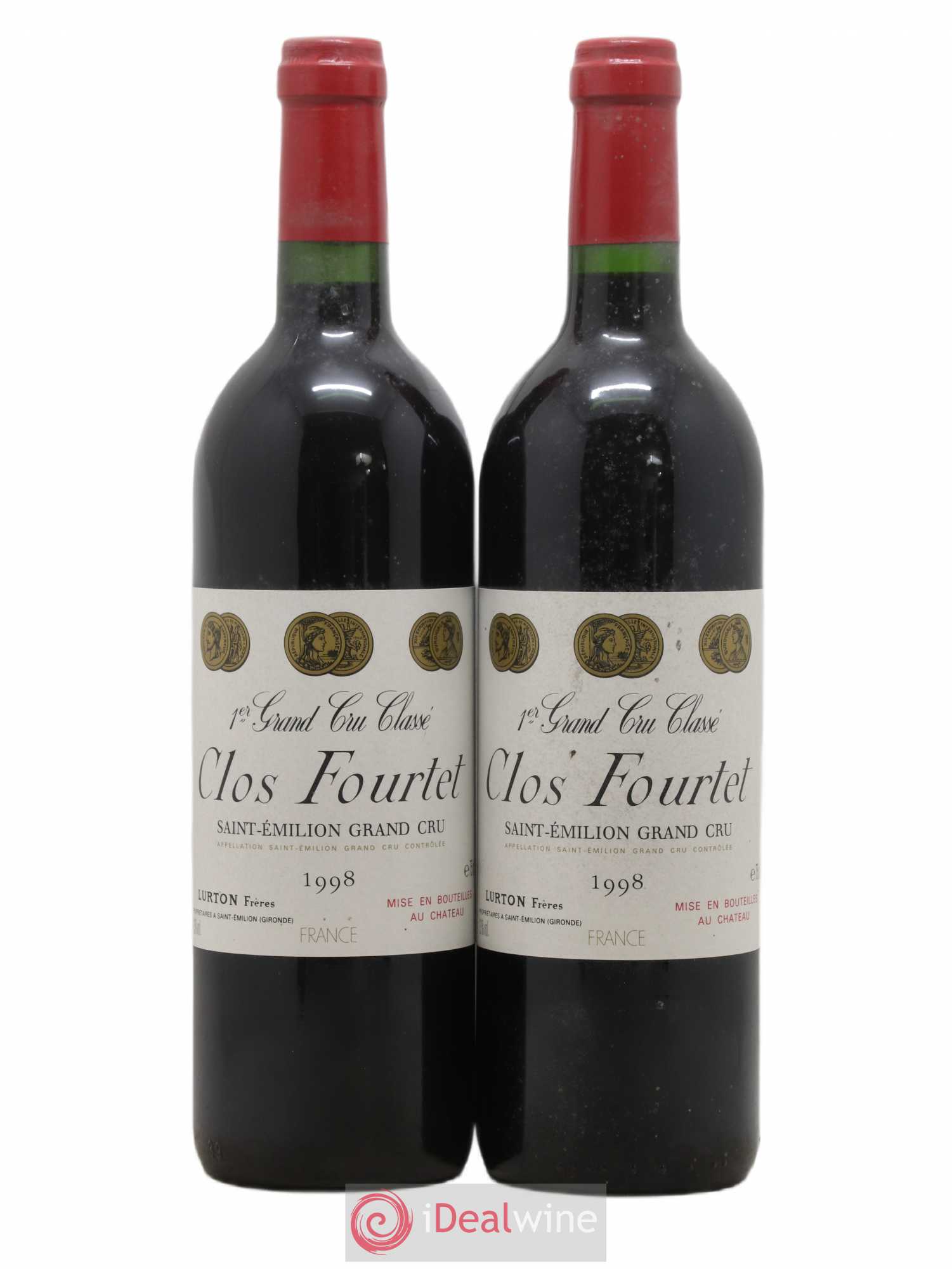 Clos Fourtet 1er Grand Cru Classé B 1998 - Lot de 2 bouteilles - 0