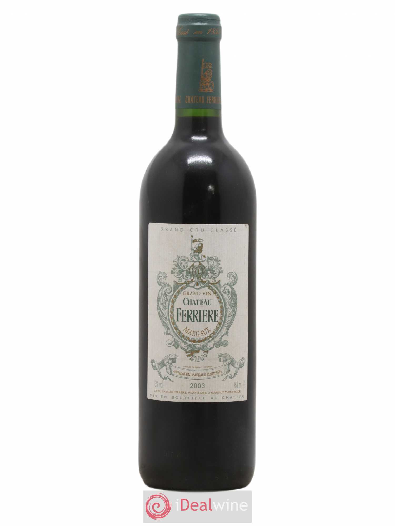 Château Ferrière 3ème Grand Cru Classé 2003 - Lot de 1 bouteille - 0