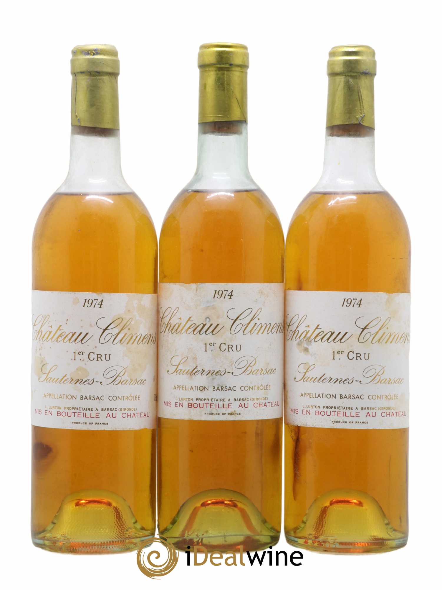Château Climens 1er Grand Cru Classé 1974 - Lot de 12 bouteilles - 1