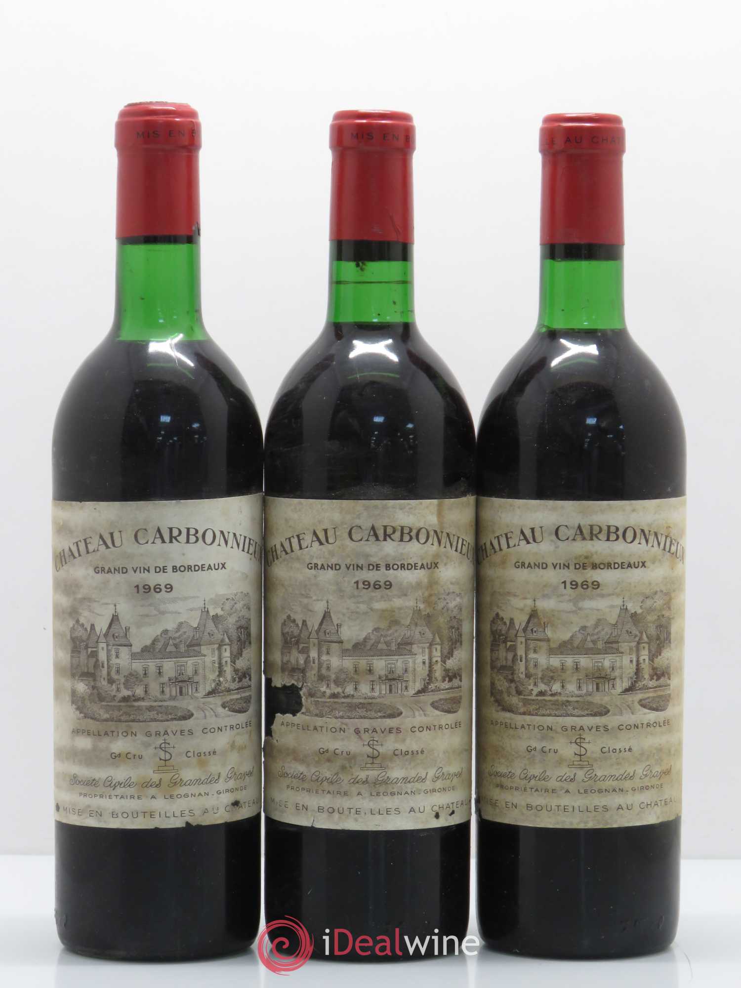 Château Carbonnieux Cru Classé de Graves 1969 - Lotto di 5 bottiglie - 1