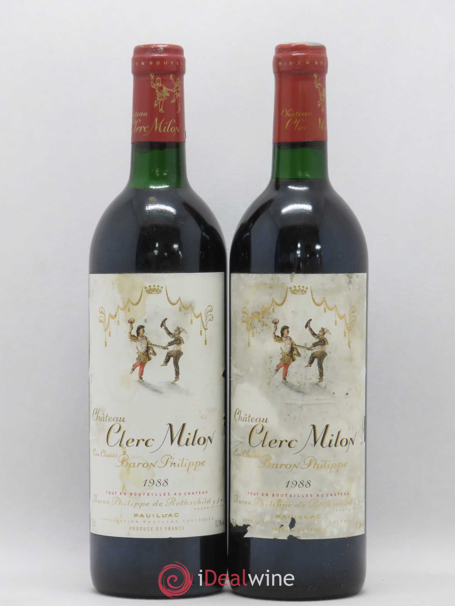 Château Clerc Milon 5ème Grand Cru Classé 1988 - Lot de 2 bouteilles - 0