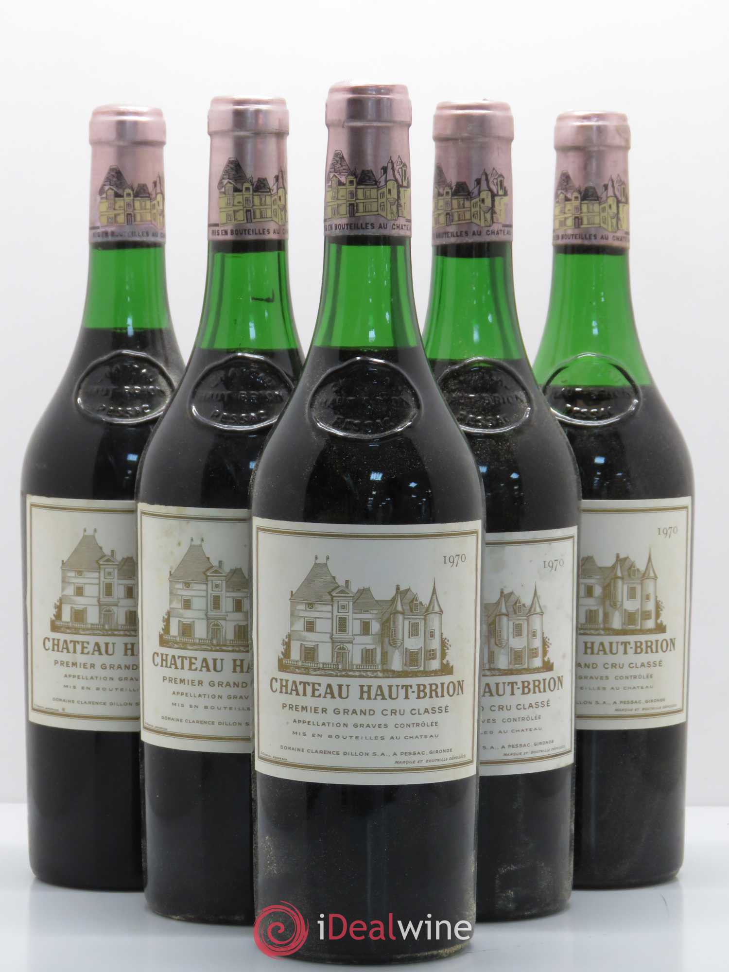 Château Haut Brion 1er Grand Cru Classé 1970 - Lot de 5 bouteilles - 0