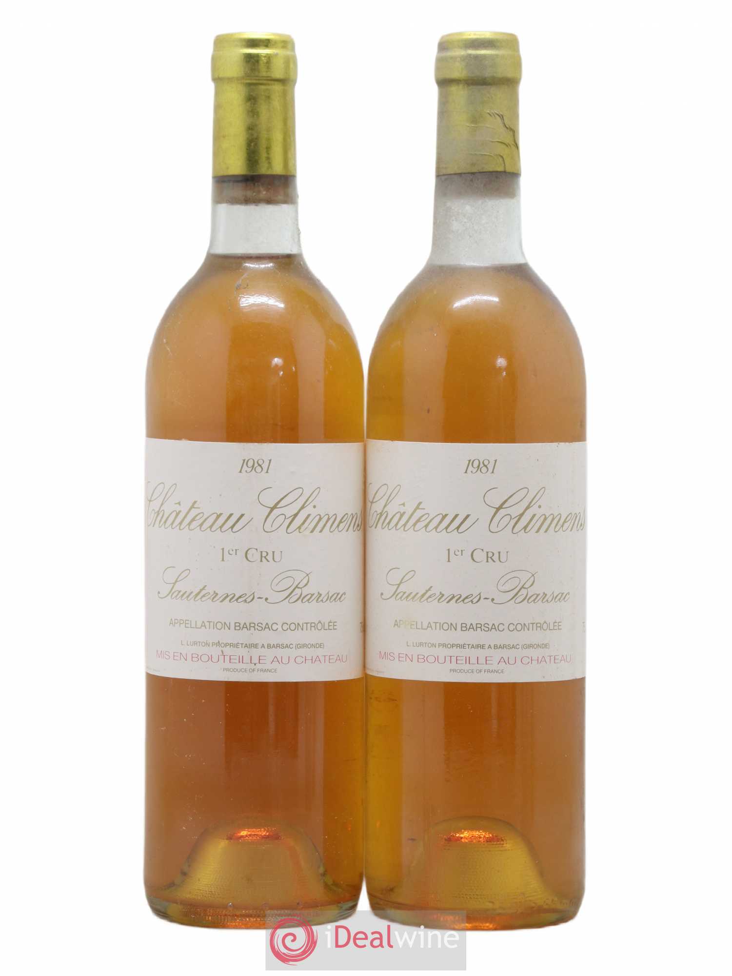 Château Climens 1er Grand Cru Classé 1981 - Lotto di 2 bottiglie - 0