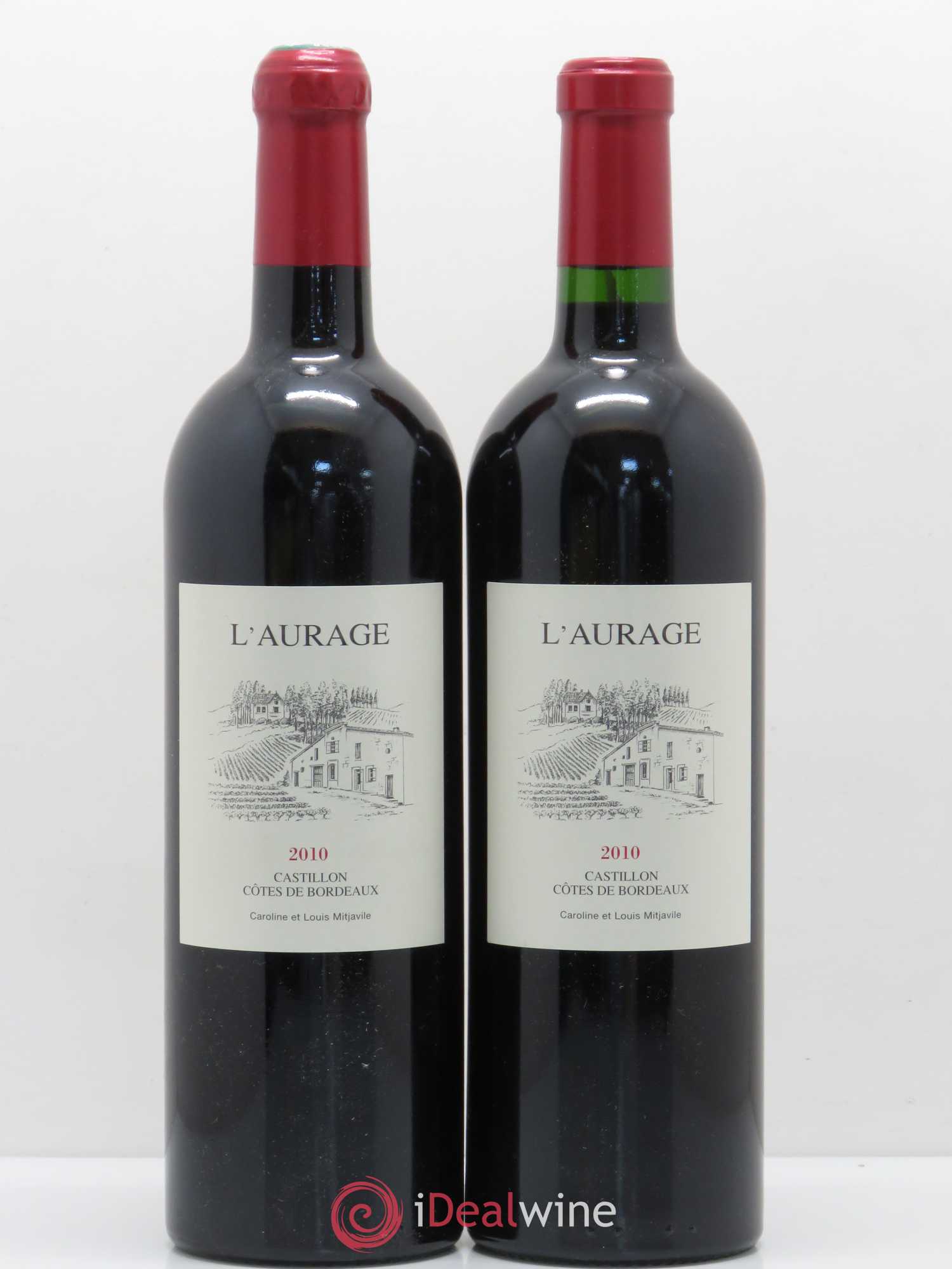 Bordeaux Château L'Aurage 2010 - Posten von 2 Flaschen - 0