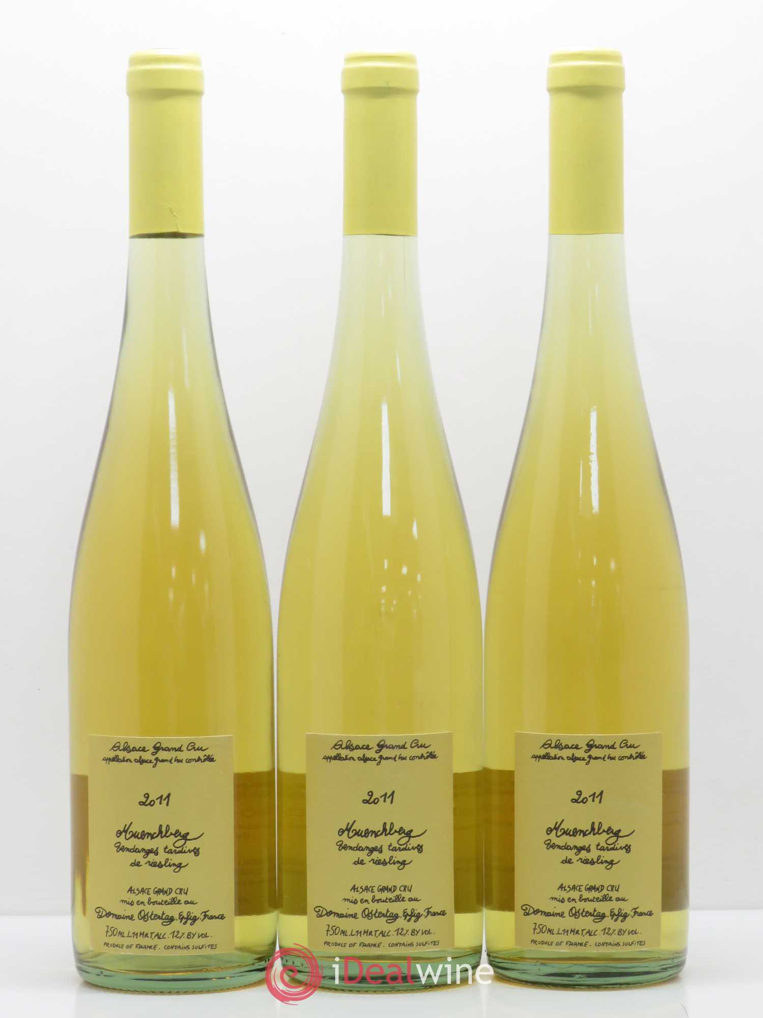 Alsace Riesling Grand Cru Muenchberg Vendanges Tardives Ostertag (Domaine) 2011 - Lotto di 3 bottiglie - 0