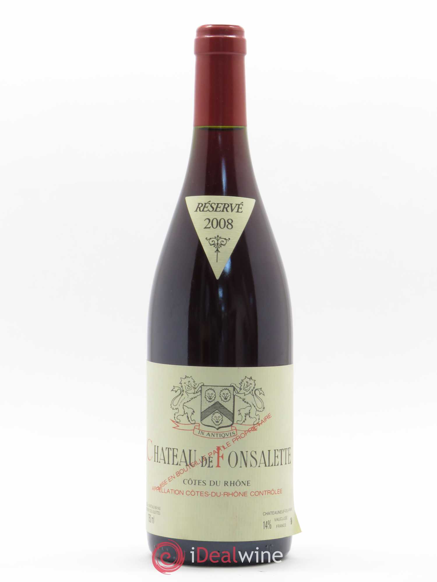 Côtes-du-Rhône Château de Fonsalette Emmanuel Reynaud 2008 - Lot de 1 bouteille - 0