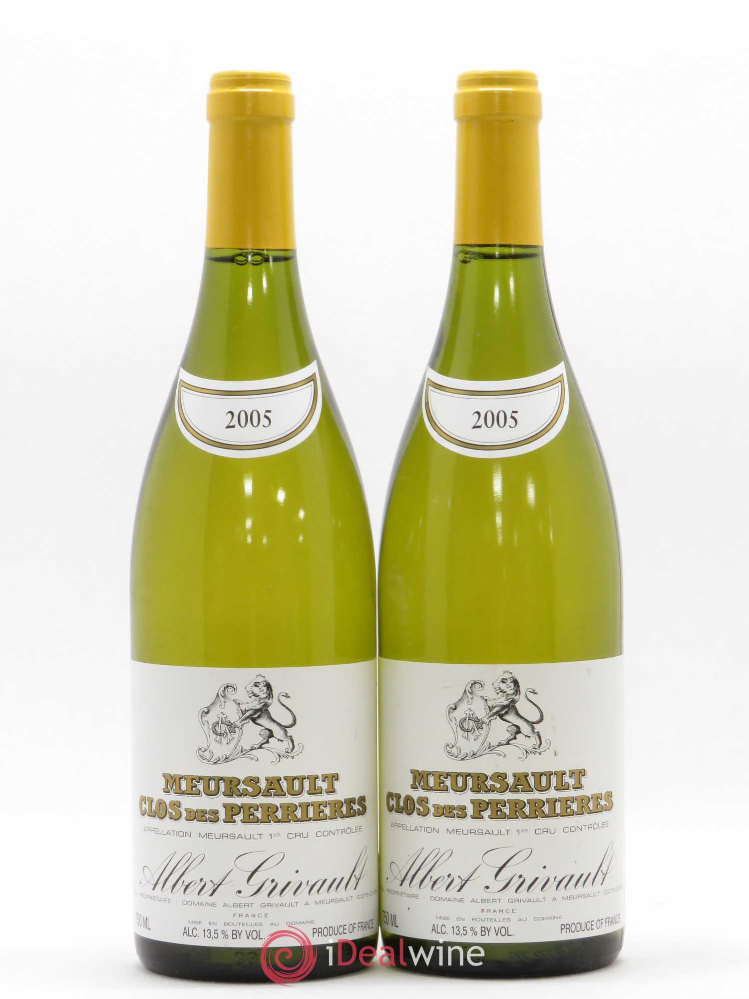 Meursault 1er Cru Clos des Perrières Monopole Albert Grivault 2005 - Lot de 2 bouteilles - 0