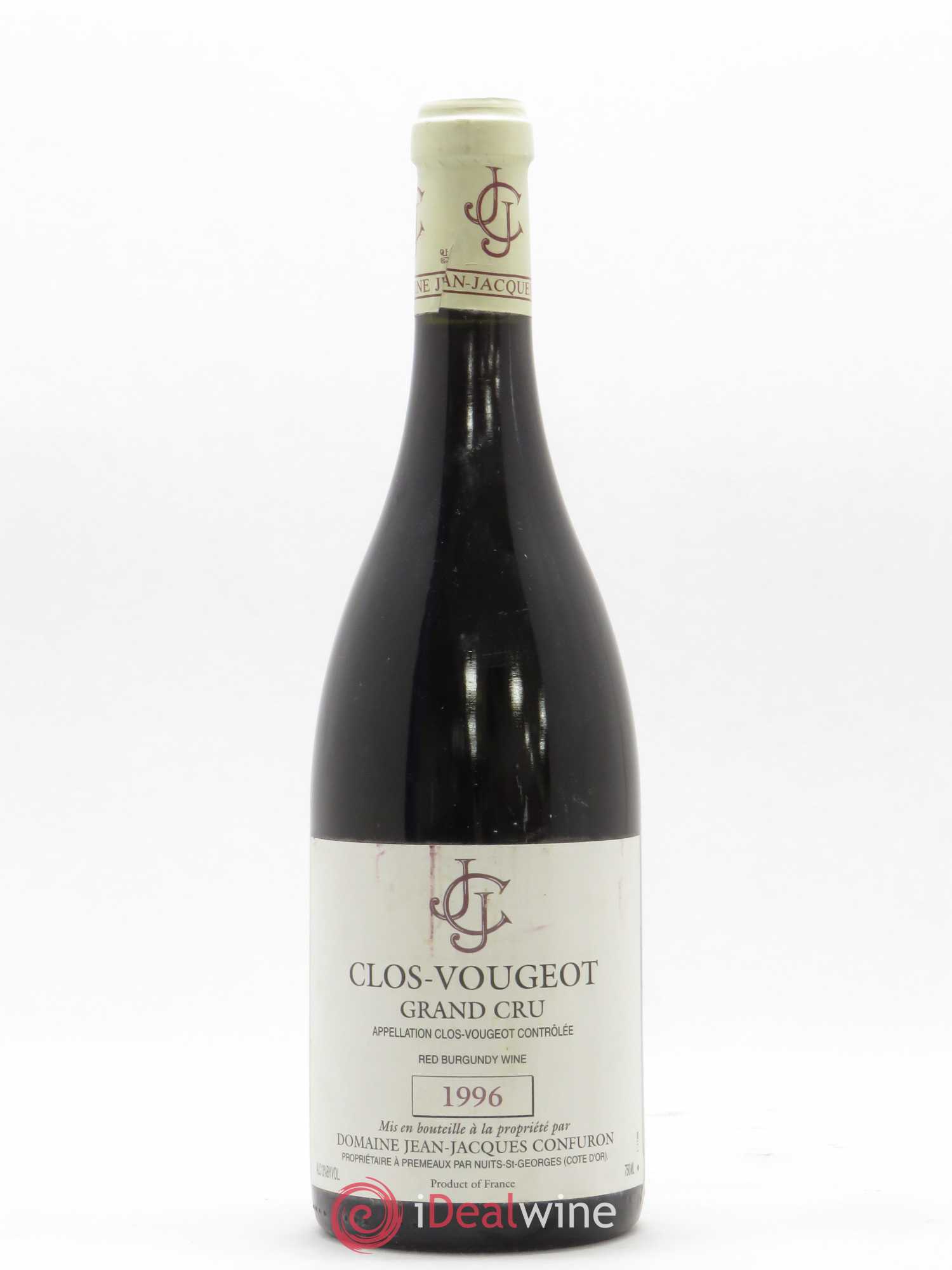 Clos de Vougeot Grand Cru Jean-Jacques Confuron 1996 - Lot de 1 bouteille - 0