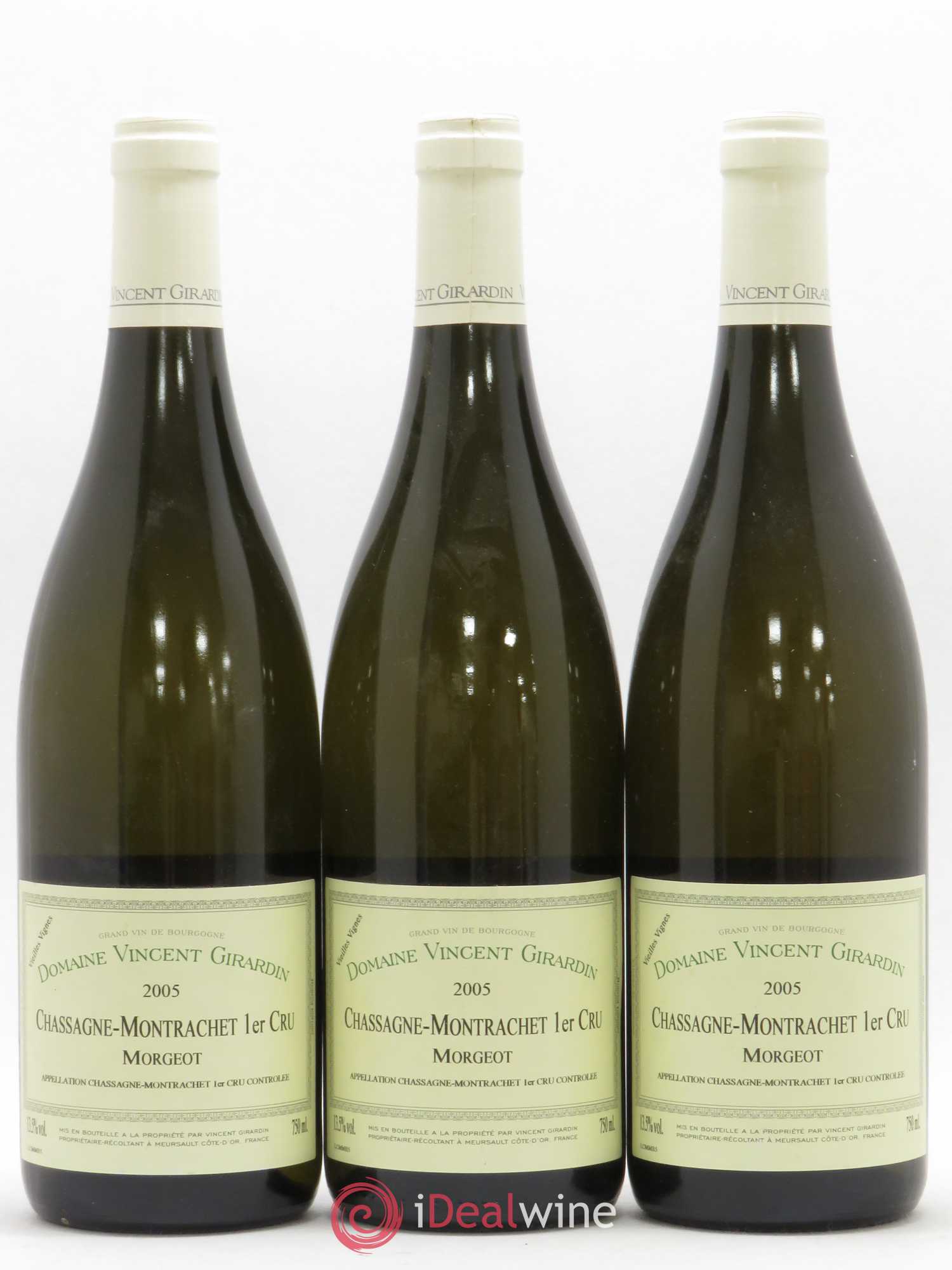 Chassagne-Montrachet 1er Cru Morgeot Vincent Girardin (Domaine) Vieilles vignes 2005 - Lotto di 3 bottiglie - 0