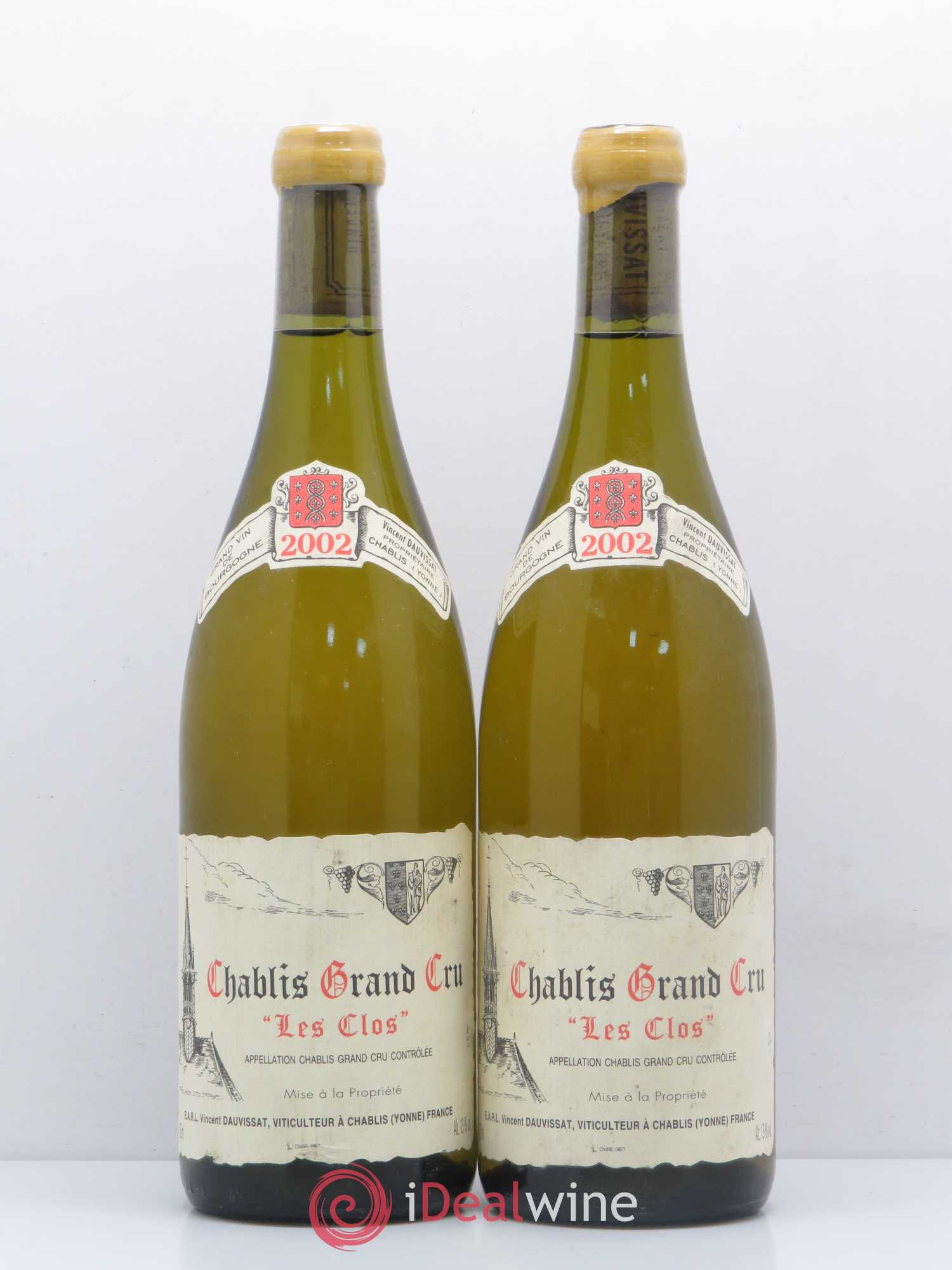 Chablis Grand Cru Les Clos Vincent Dauvissat (Domaine) 2002 - Lot de 2 bouteilles - 0