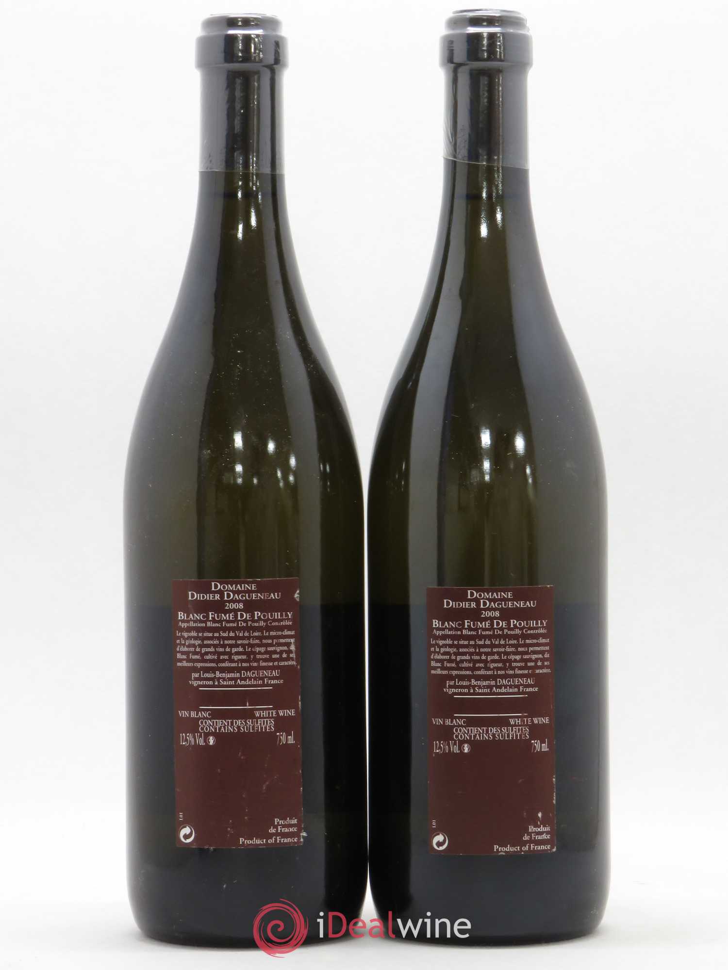 Vin de France (anciennement Pouilly-Fumé) Pur Sang Dagueneau (Domaine Didier - Louis-Benjamin) 2008 - Lot de 2 bouteilles - 1