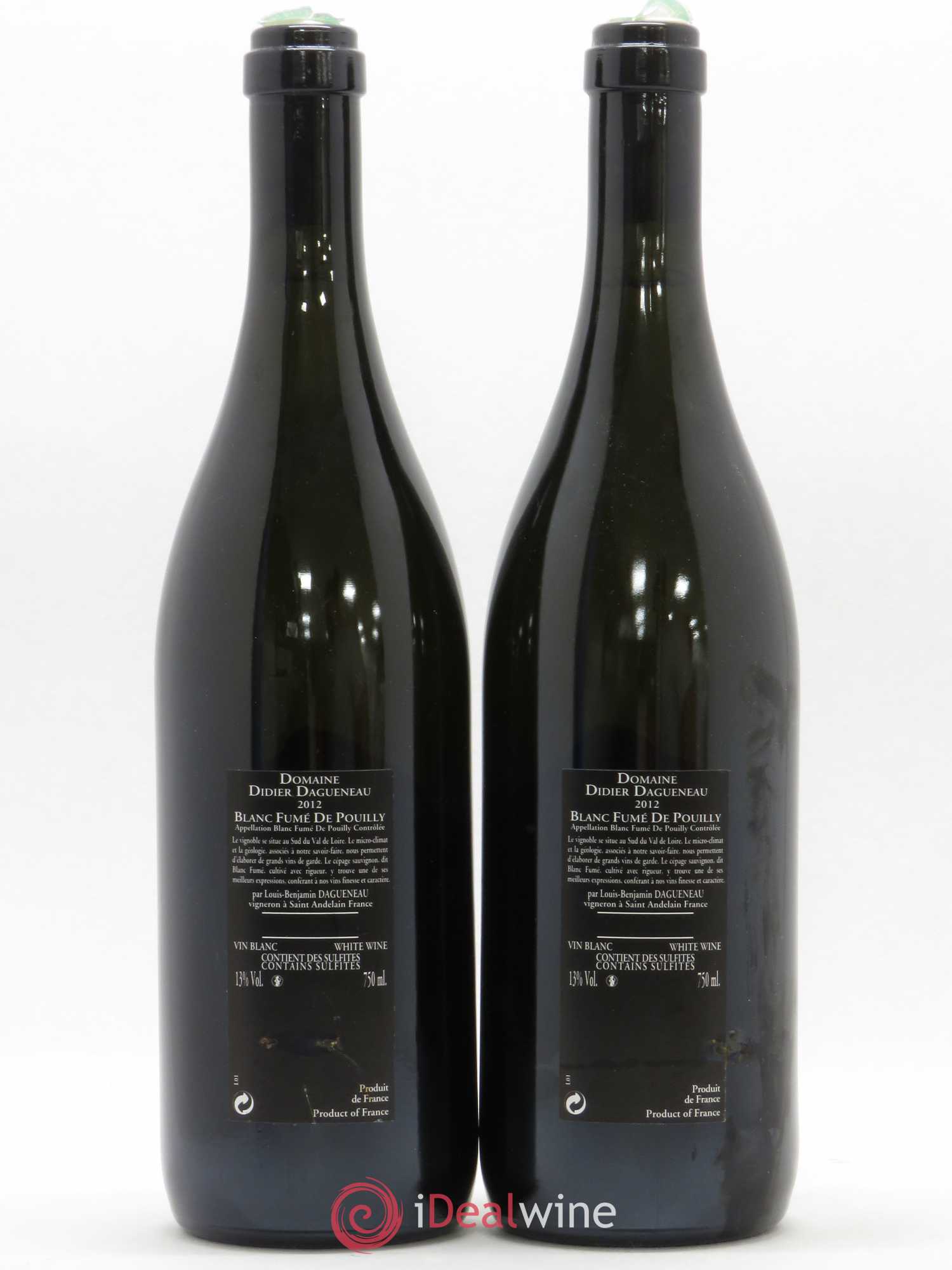 Vin de France (anciennement Pouilly-Fumé) Silex Dagueneau (Domaine Didier - Louis-Benjamin) 2012 - Lot de 2 bouteilles - 1