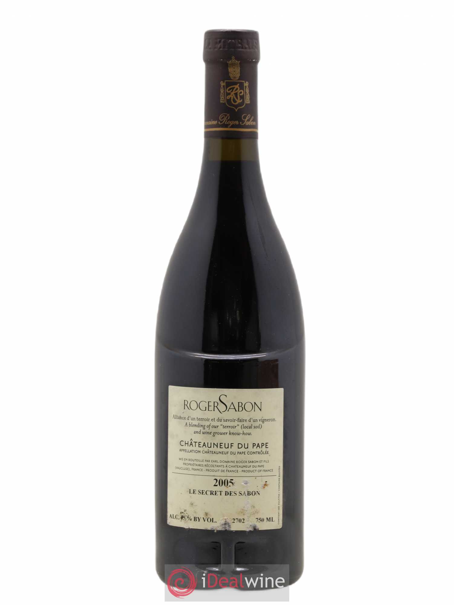 Châteauneuf-du-Pape Le Secret des Sabon Domaine Roger Sabon 2005 - Lot de 1 bouteille - 1