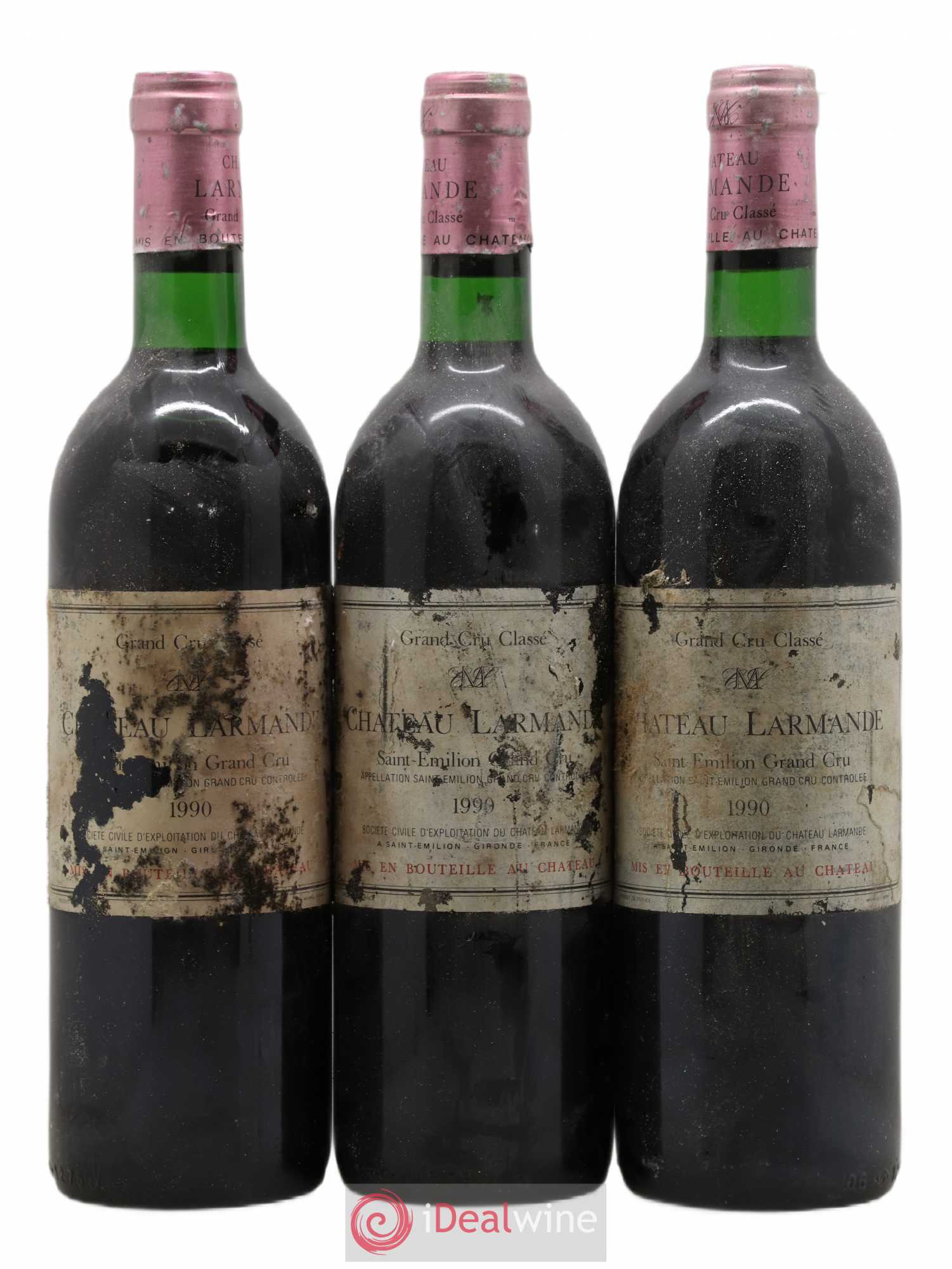 Château Larmande Grand Cru Classé 1990 - Lot de 3 bouteilles - 0