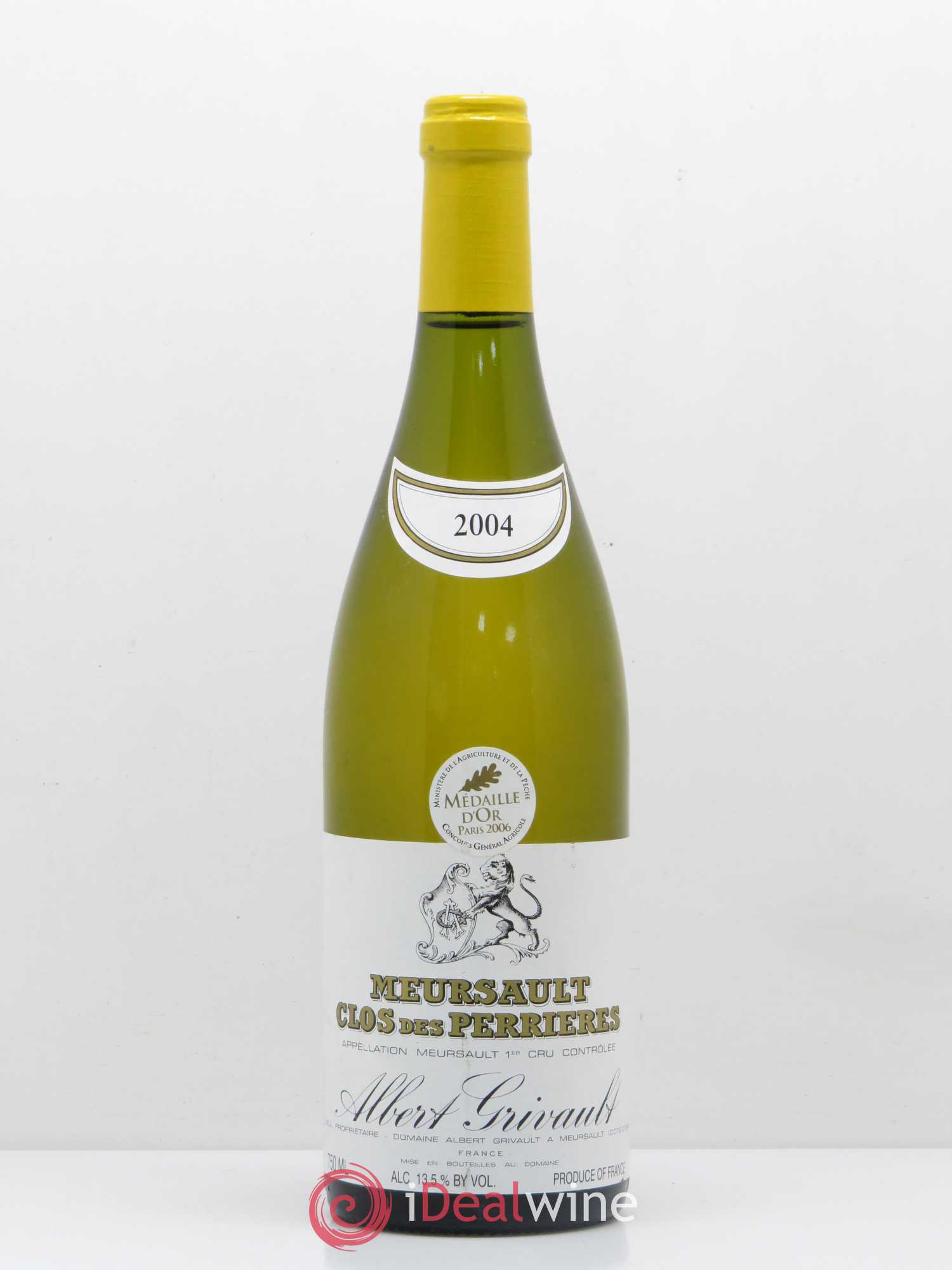 Meursault 1er Cru Clos des Perrières Monopole Albert Grivault 2004 - Lot de 1 bouteille - 0