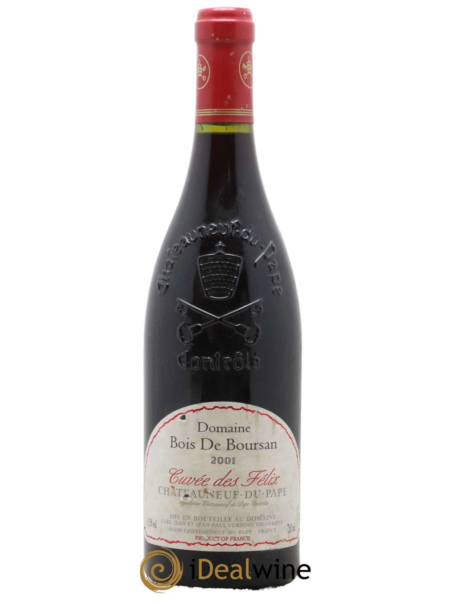 Châteauneuf-du-Pape Bois de Boursan (Domaine) Cuvée des Félix Jean et Jean-Paul Versino 2001 - Lot de 1 bouteille - 0