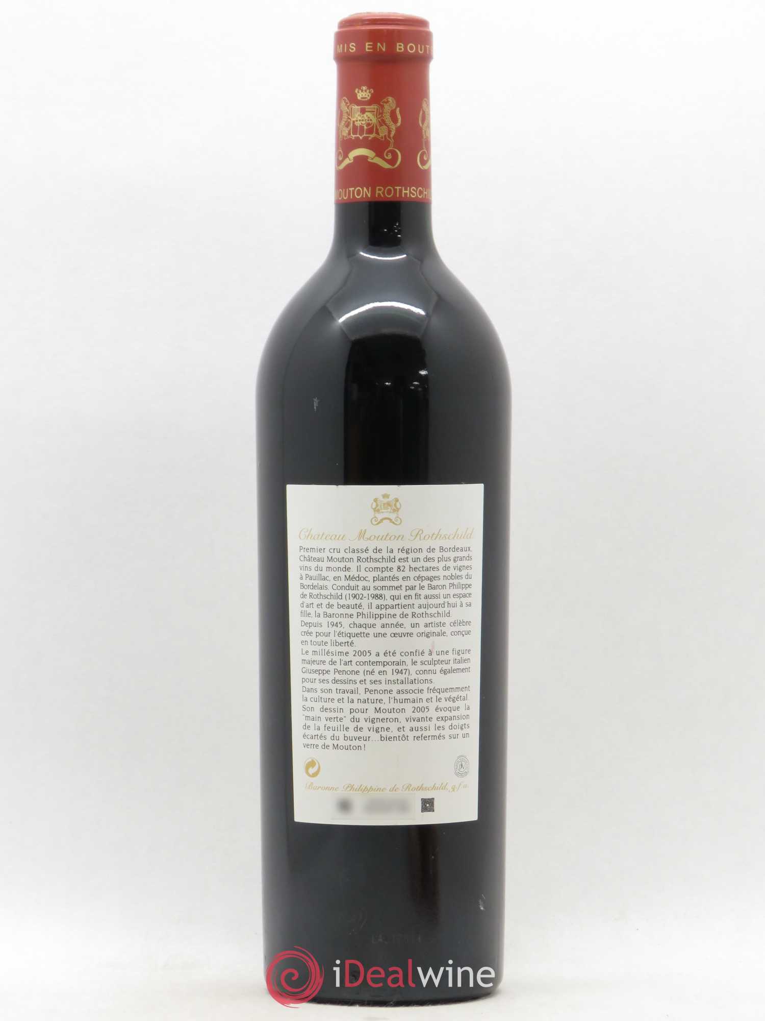 Château Mouton Rothschild 1er Grand Cru Classé 2005 - Lot de 1 bouteille - 1