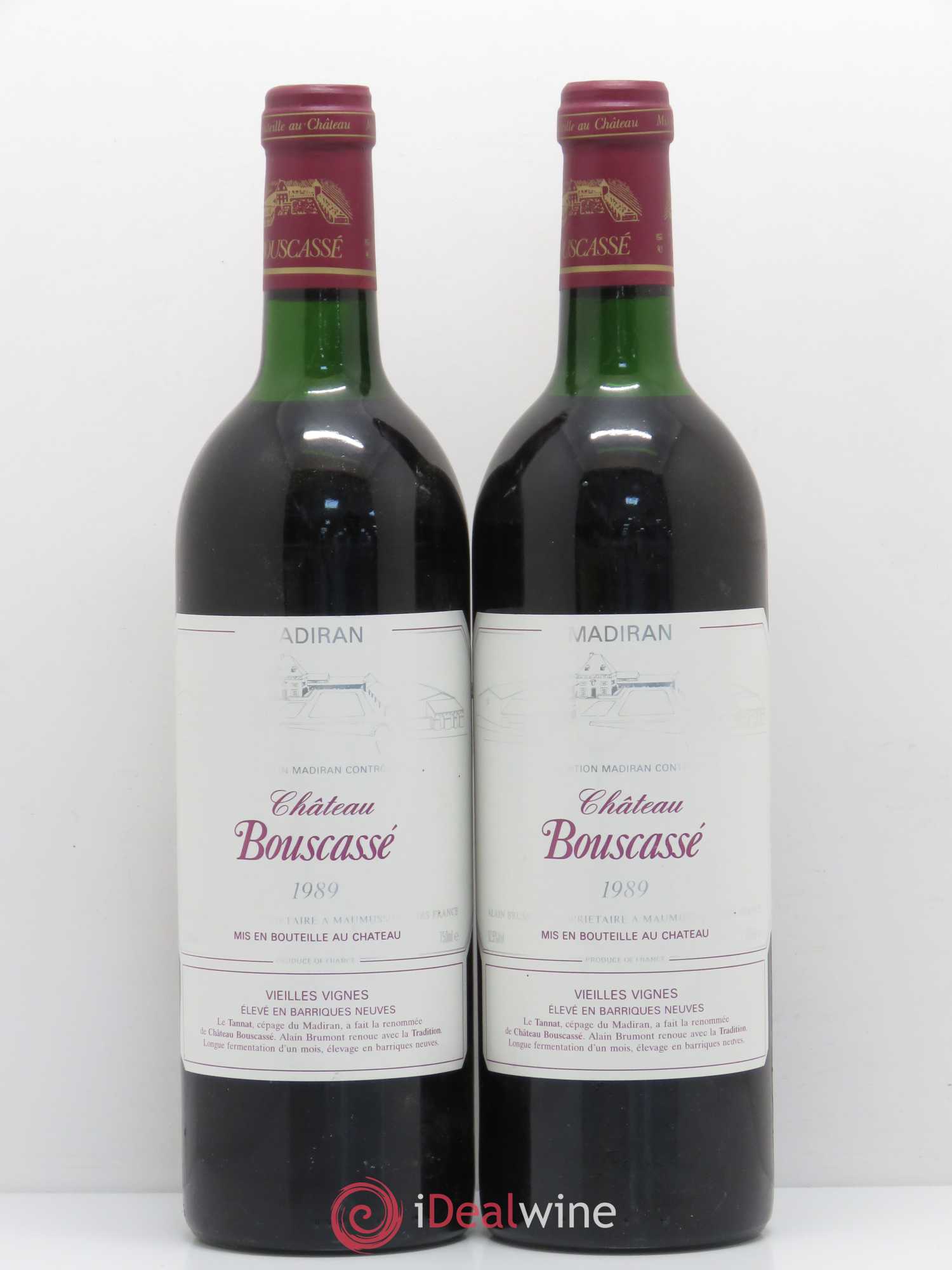 Madiran Vieilles Vignes Château Bouscassé - Alain Brumont 1989 - Lot de 2 bouteilles - 0