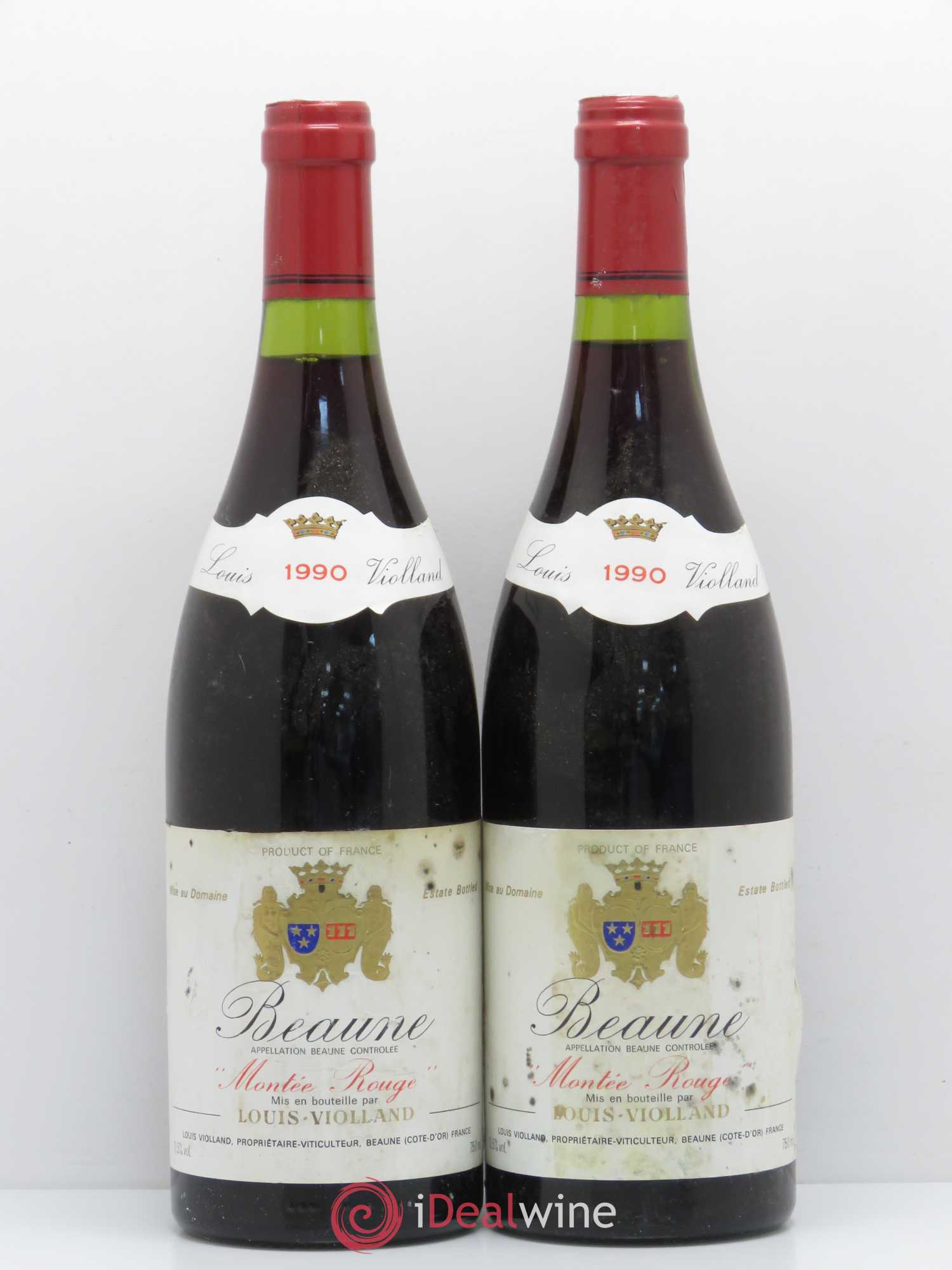 Beaune Montée Rouge Louis Violland 1990 - Lot de 2 bouteilles - 0