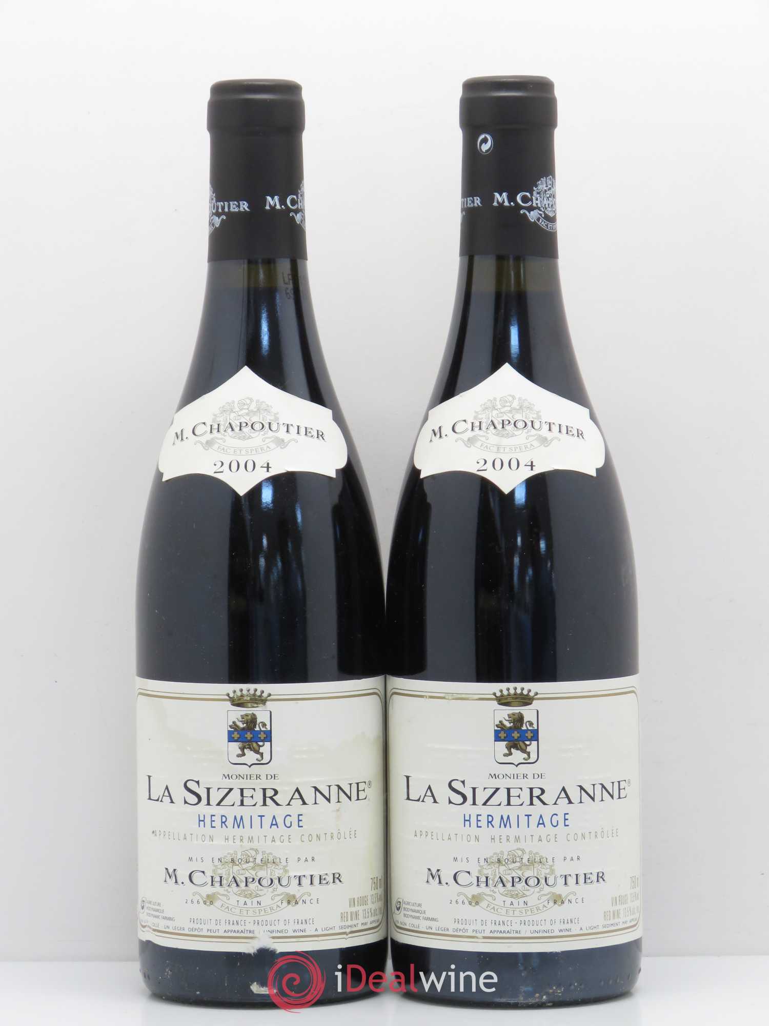 Hermitage Monier de La Sizeranne Chapoutier 2004 - Lot de 2 bouteilles - 0