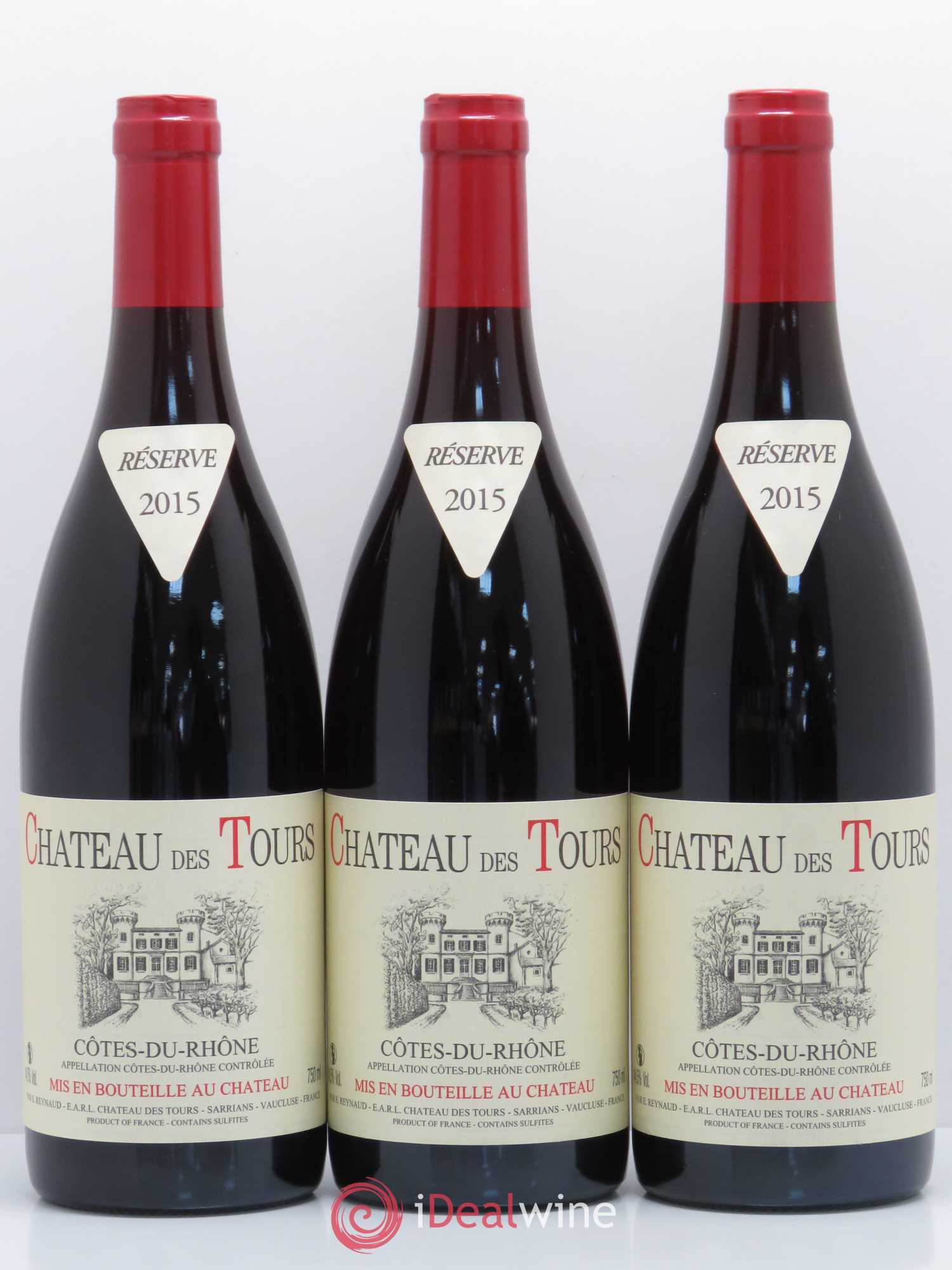 Côtes-du-Rhône Château des Tours Emmanuel Reynaud 2015 - Lot de 3 bouteilles - 0