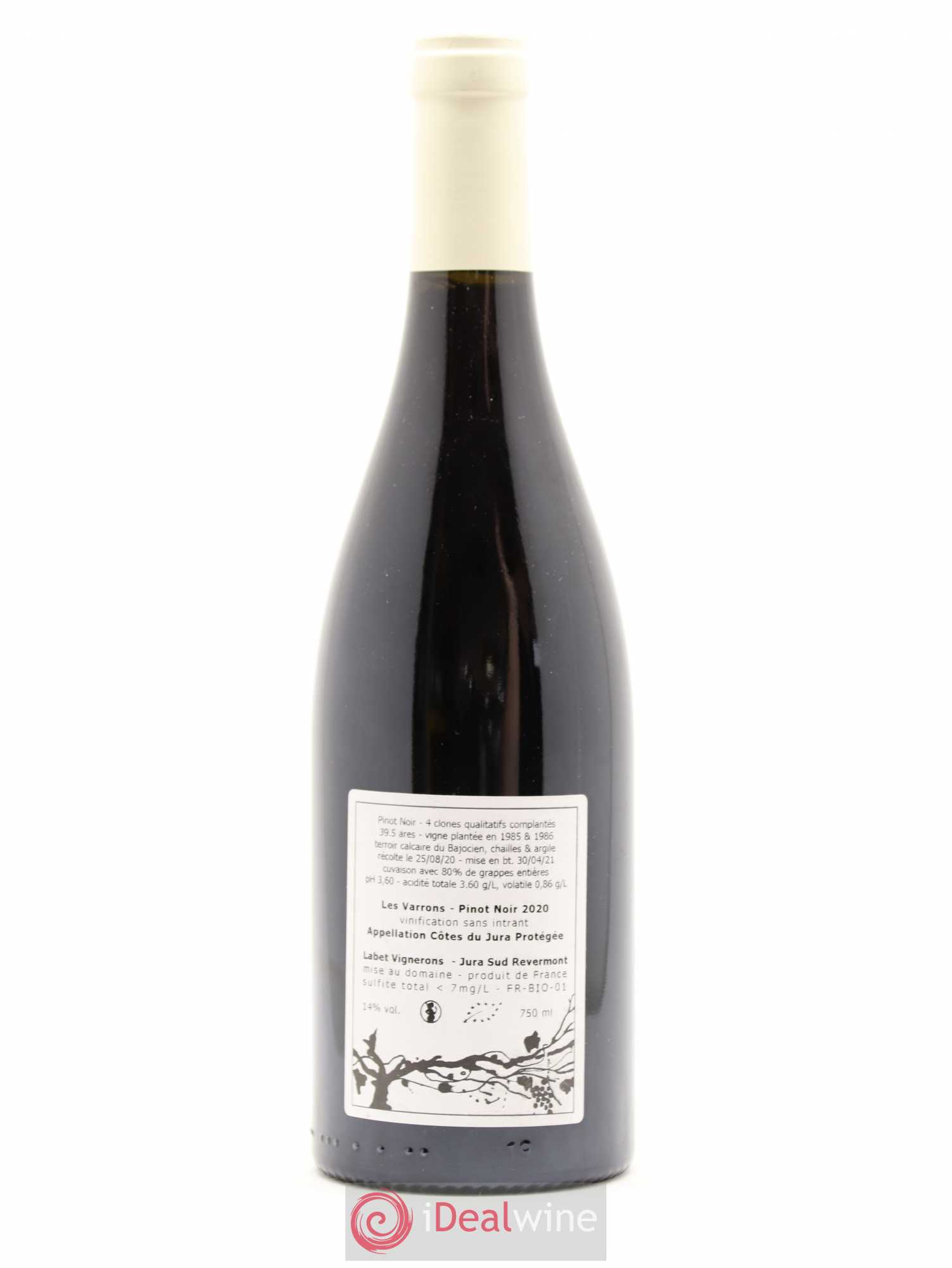 Côtes du Jura Pinot Noir Les Varrons Sélection Massale Romain - Julien - Charline Labet 2020 - Lot de 1 bouteille - 1