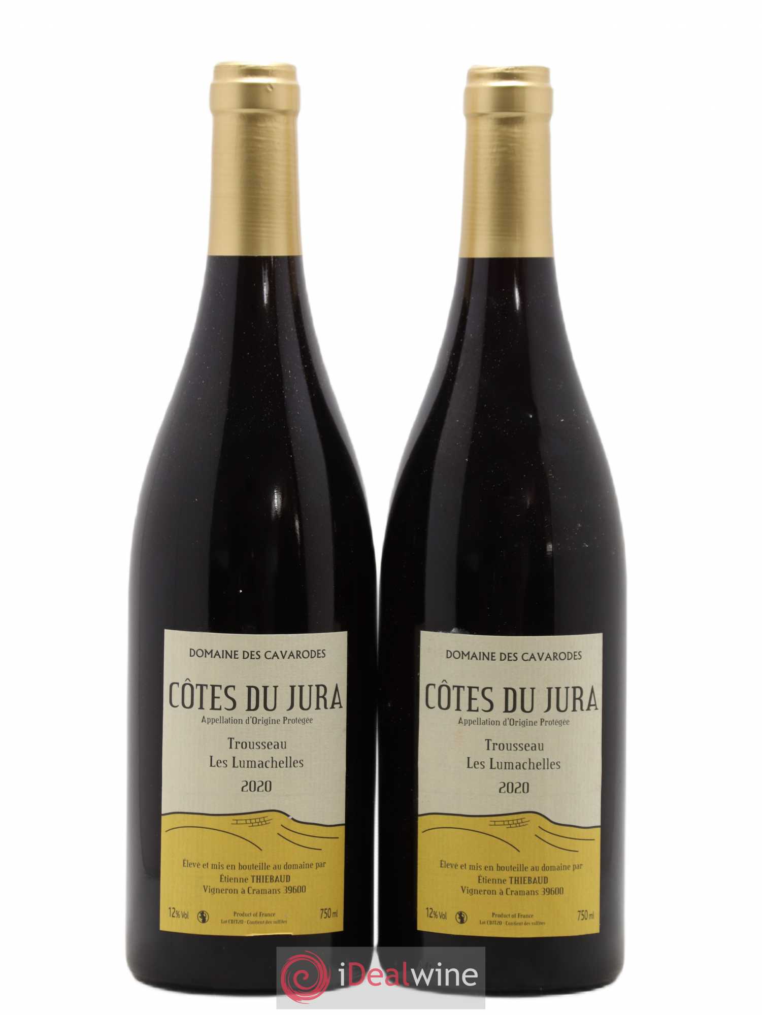 Côtes du Jura Trousseau Les Lumachelles Cavarodes (Domaine des) - Etienne Thiébaud 2020 - Lot de 2 bouteilles - 0