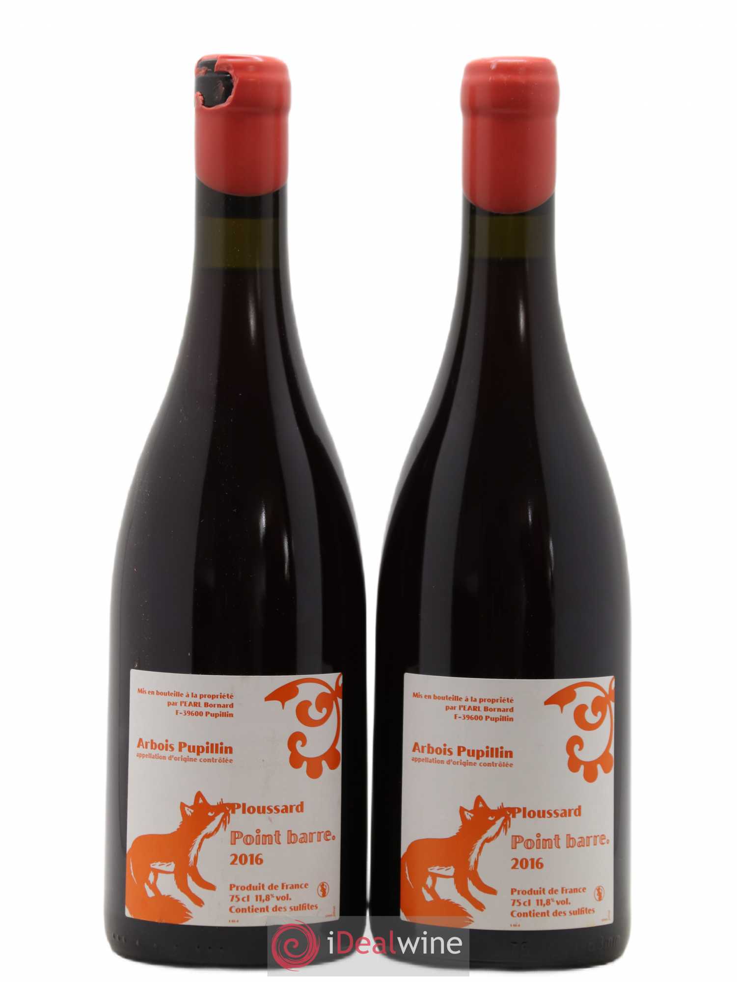 Arbois-Pupillin Ploussard Point Barre Bornard 2016 - Lot de 2 bouteilles - 0