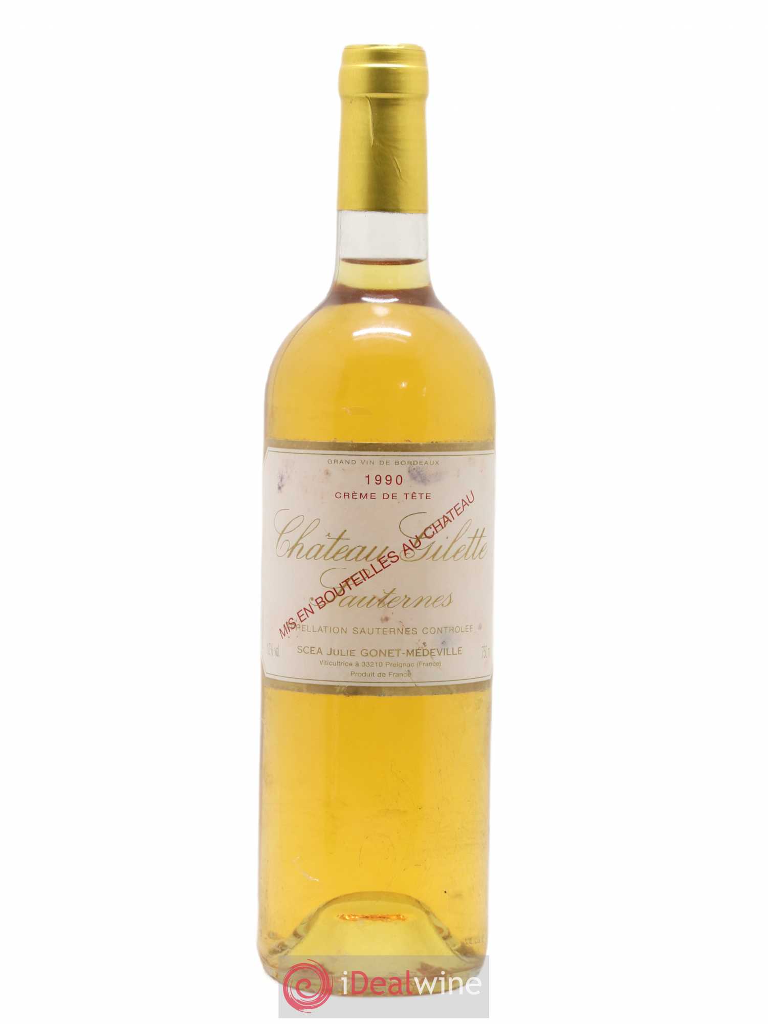 Château Gilette - Crème de Tête 1990 - Lotto di 1 bottiglia - 0