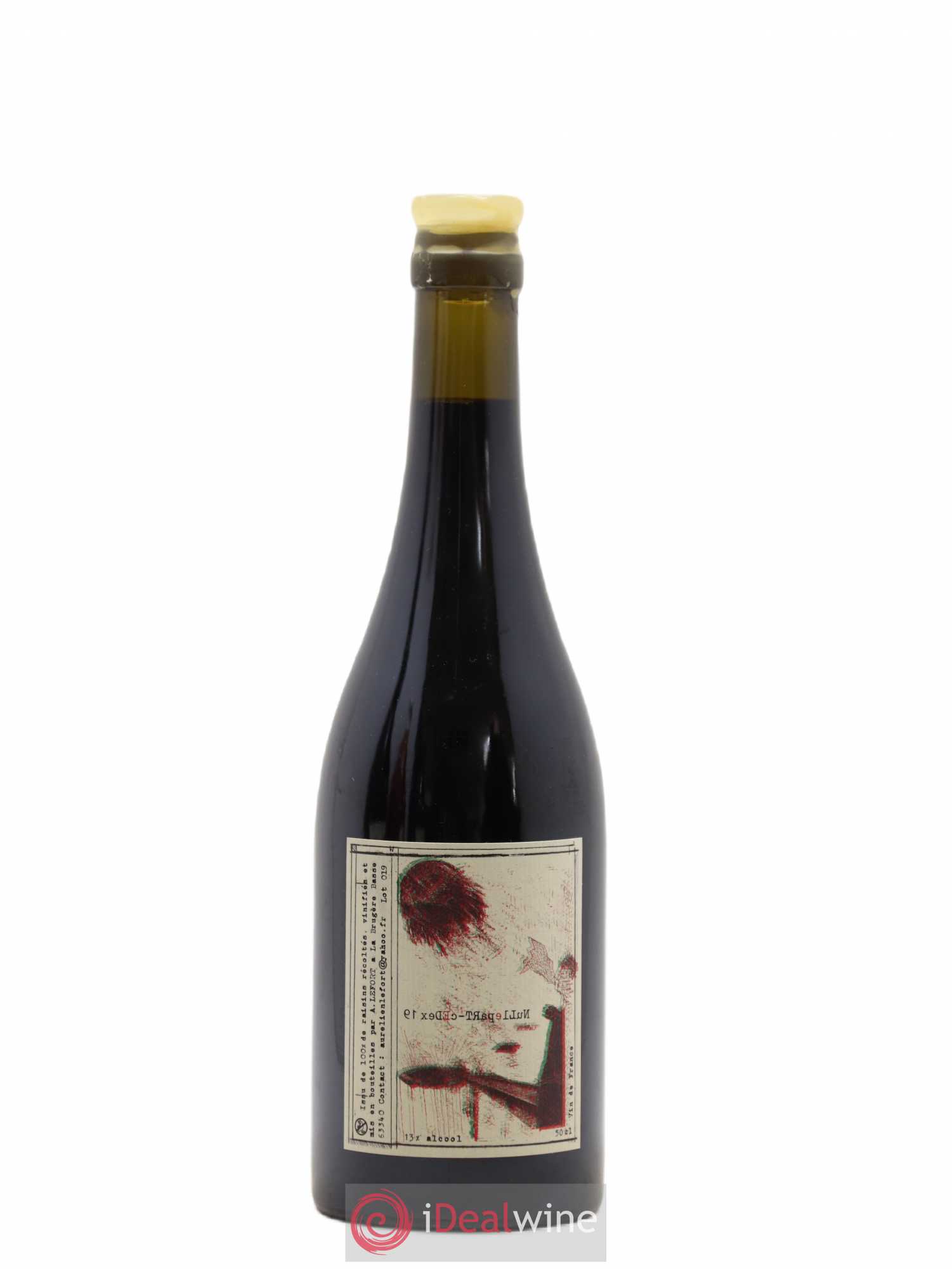 Vin de France Nulle Part Cedex Aurélien Lefort 50 cl 2019 - Lot de 1 bouteille - 0