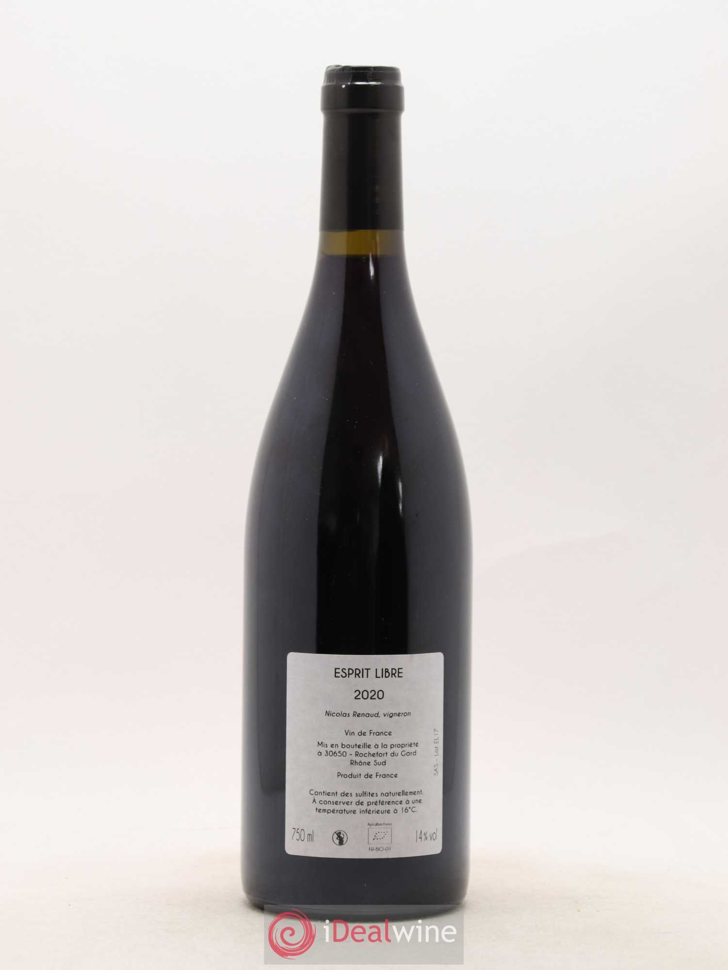 Vin de France Esprit Libre Clos des Grillons 2020 - Lot de 1 bouteille - 1
