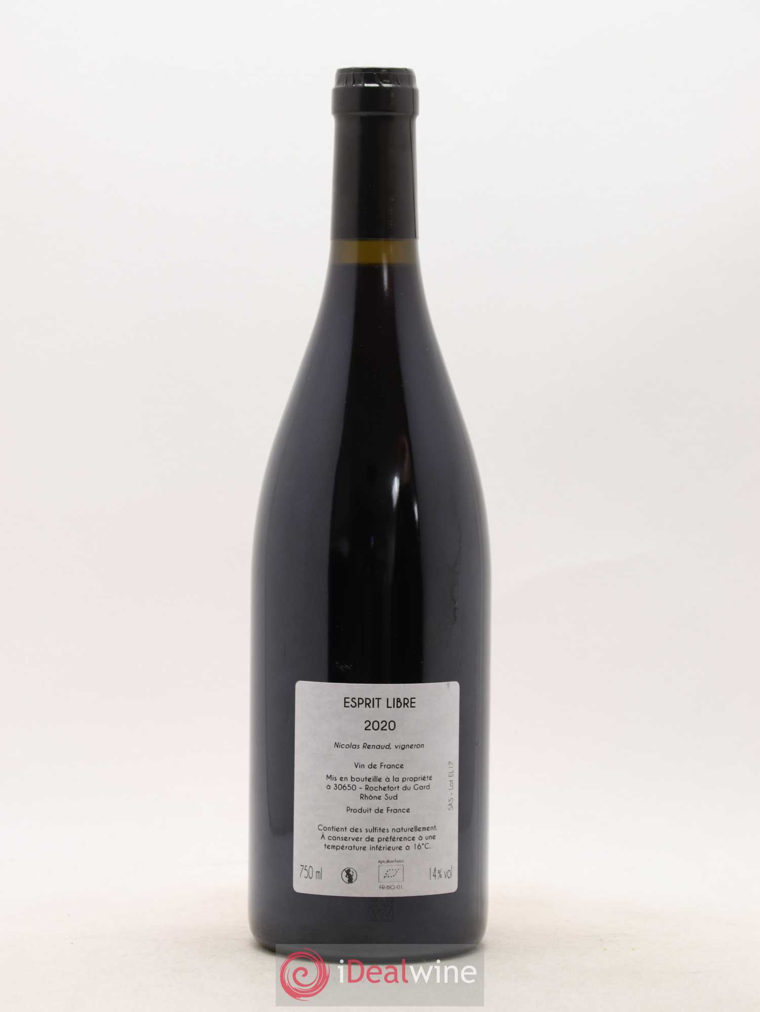 Vin de France Esprit Libre Clos des Grillons 2020 - Lot de 1 bouteille - 1