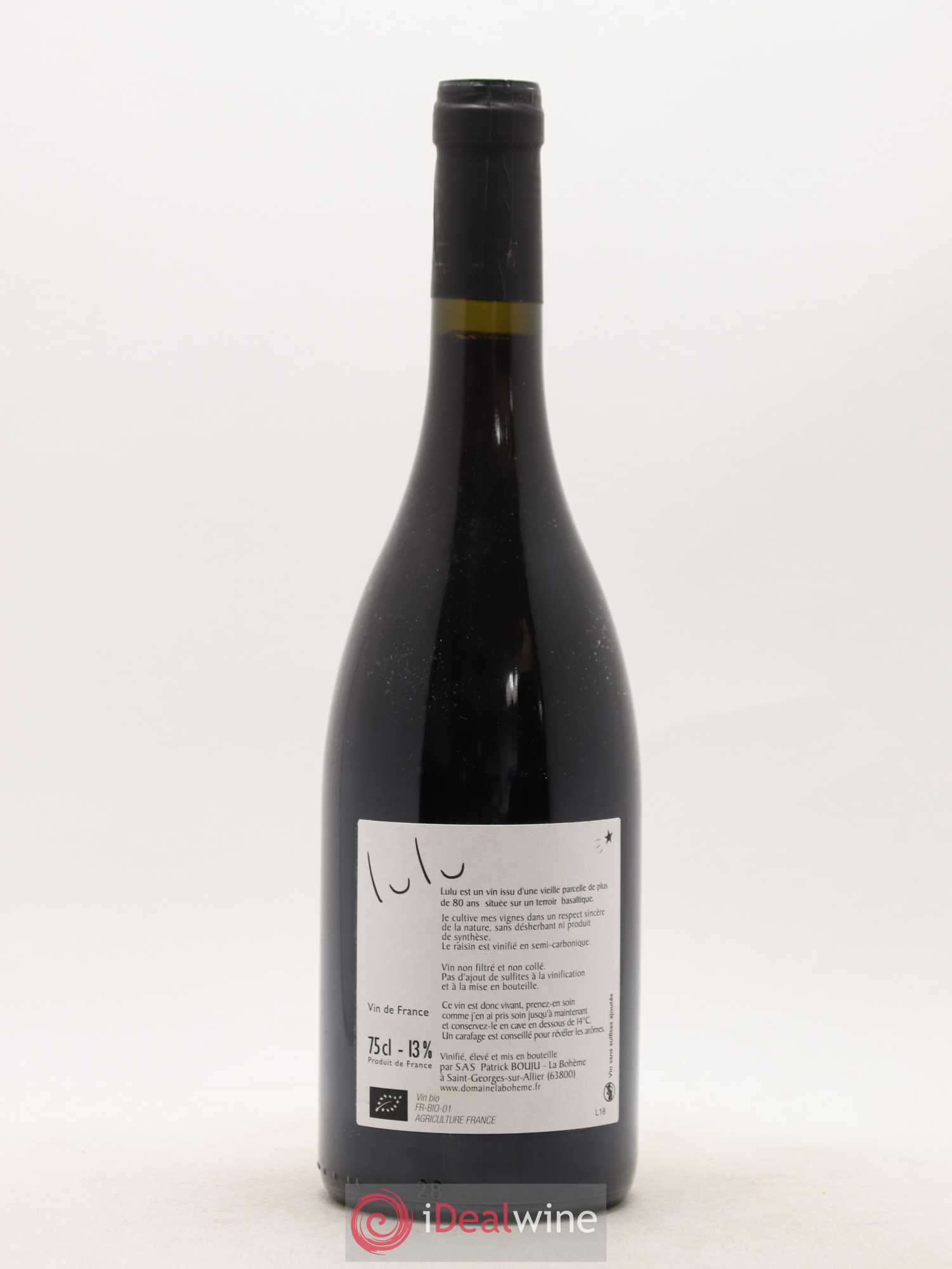 Vin de France Lulu Patrick Bouju - La Bohème 2018 - Lot de 1 bouteille - 1