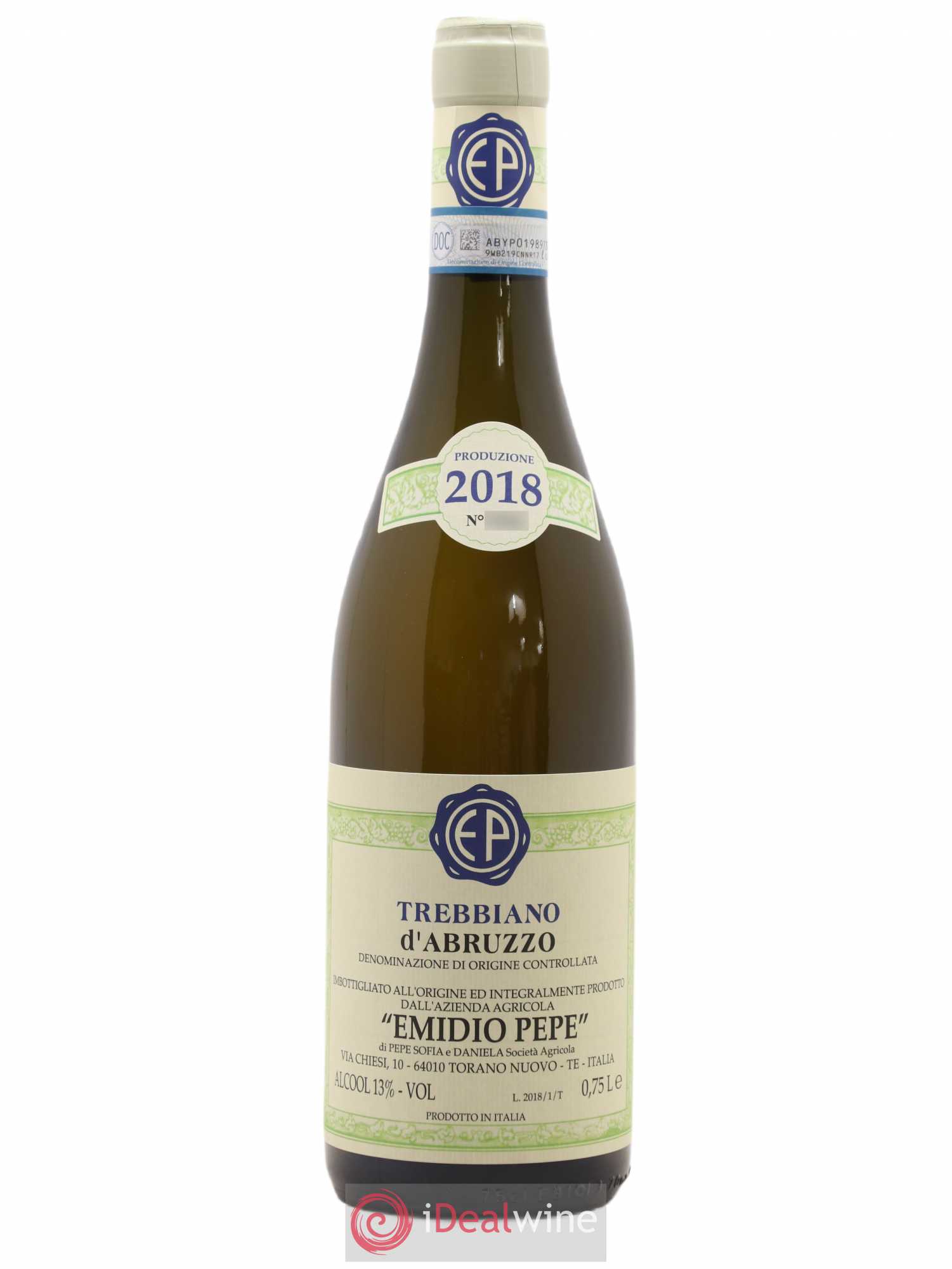 Trebbiano d'Abruzzo DOC Vecchie Viti Emidio Pepe 2018 - Lot de 1 bouteille - 0