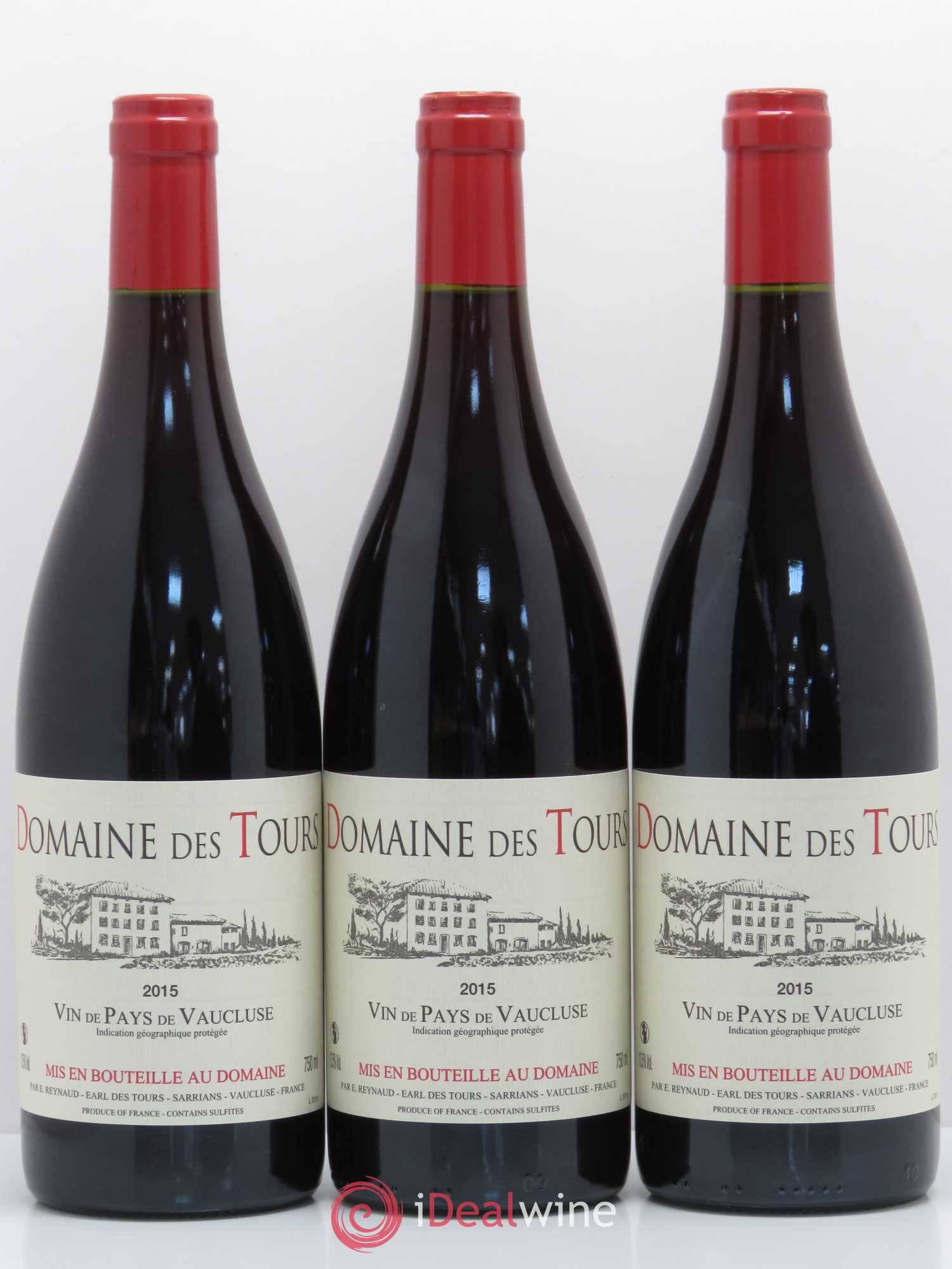 Vaucluse (Vin de Pays de Vaucluse) Domaine des Tours Emmanuel Reynaud 2015 - Lot de 3 bouteilles - 0