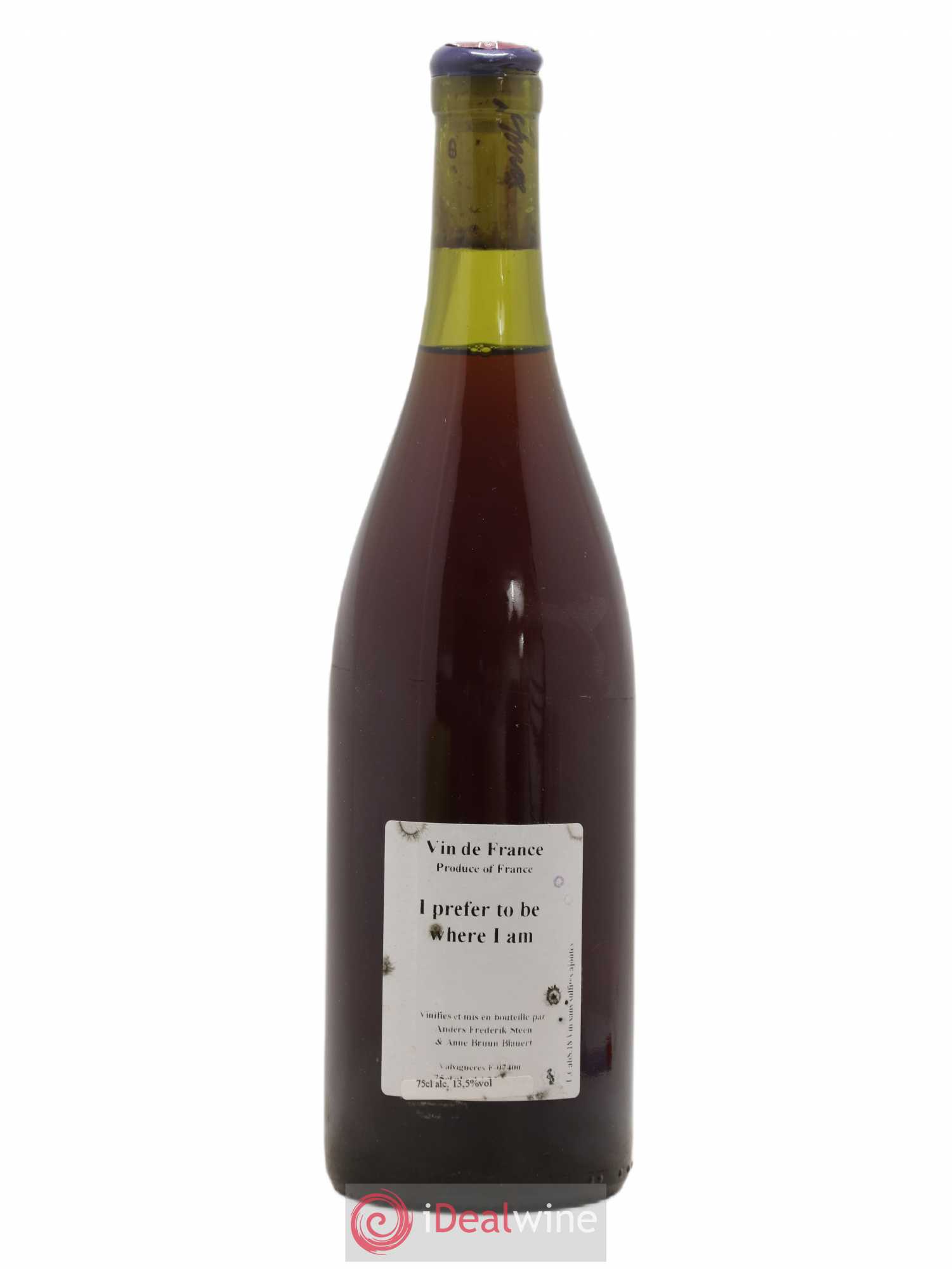 Vin de France I prefer to be where I am Anders Frederik Steen (sans prix de réserve) 2018 - Posten von 1 Flasche - 0