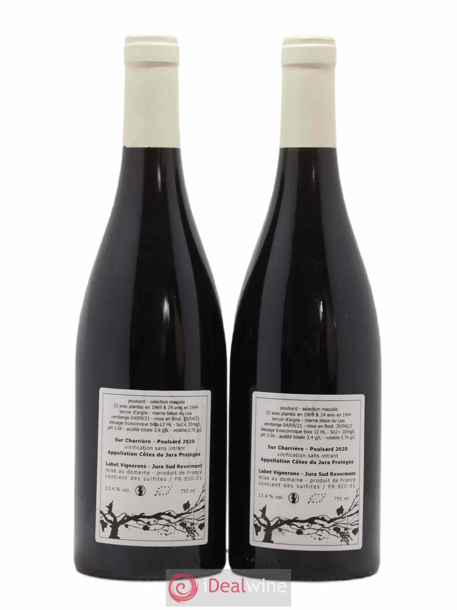 Côtes du Jura Poulsard Sur Charrière Romain - Julien - Charline Labet 2020 - Lot de 2 bouteilles - 1