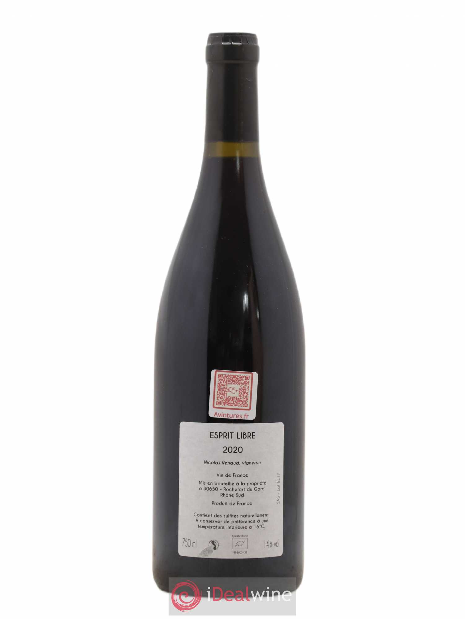 Vin de France Esprit Libre Clos des Grillons 2020 - Lot de 1 bouteille - 1