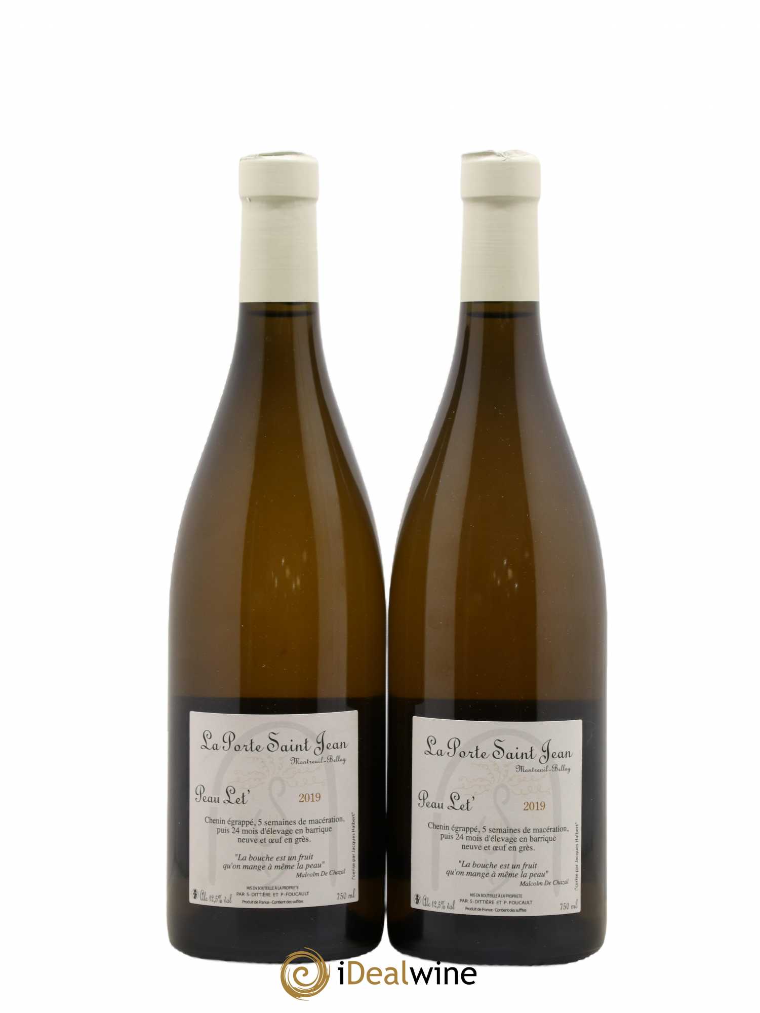 Vin de France La porte Saint Jean Peau Let' 2019 - Lot of 2 bottles - 1